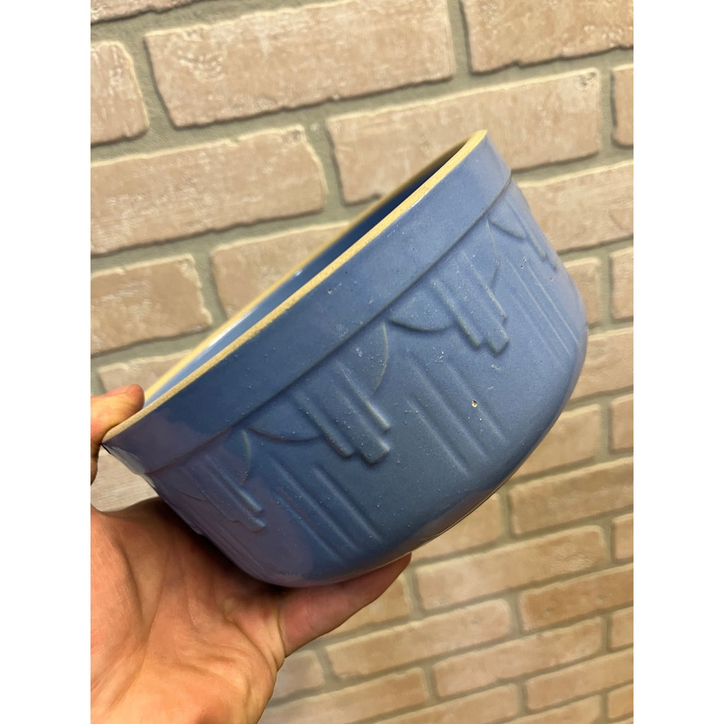 Red Wing Primitive Blue Cactus Pattern Bowl /Stoneware / Farmhouse / Kitchen Decor