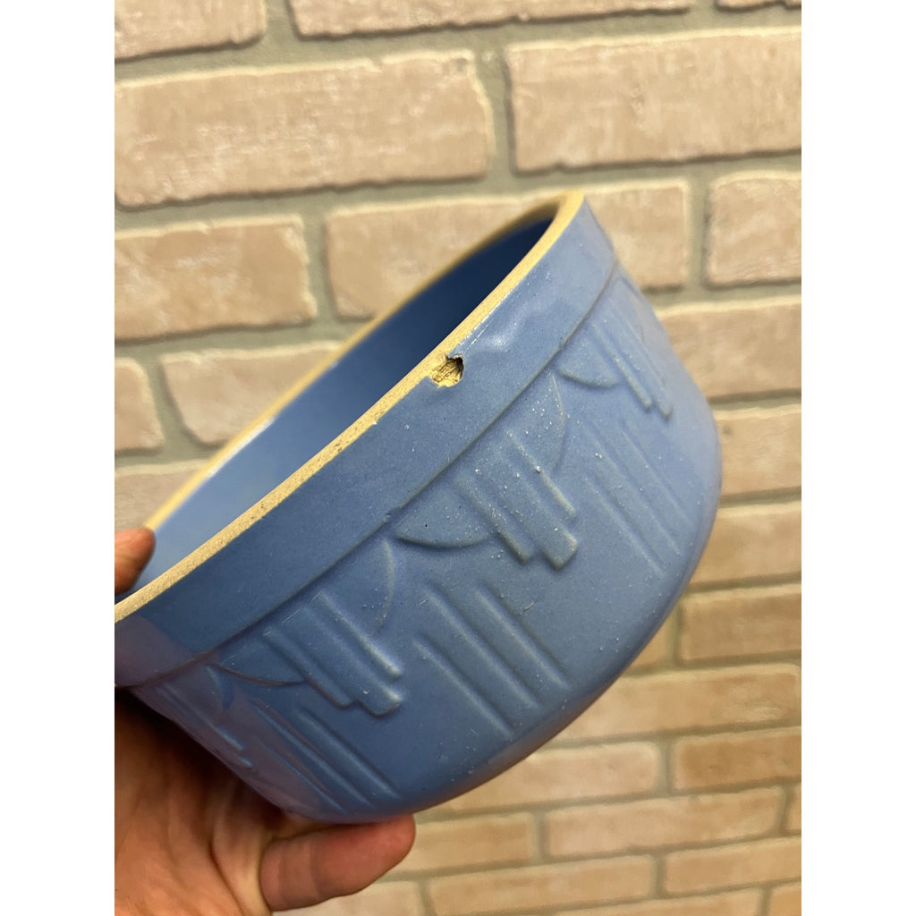 Red Wing Primitive Blue Cactus Pattern Bowl /Stoneware / Farmhouse / Kitchen Decor
