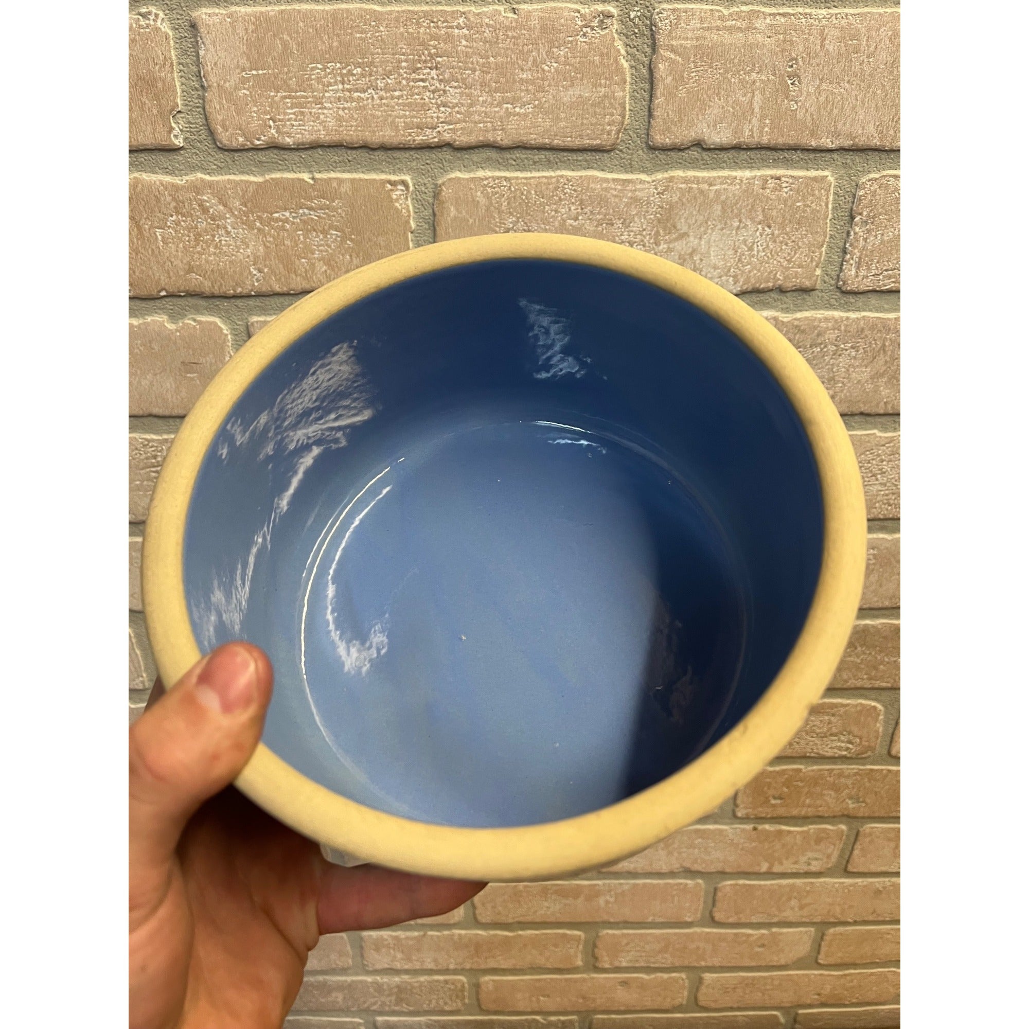 Red Wing Primitive Blue Cactus Pattern Bowl /Stoneware / Farmhouse / Kitchen Decor