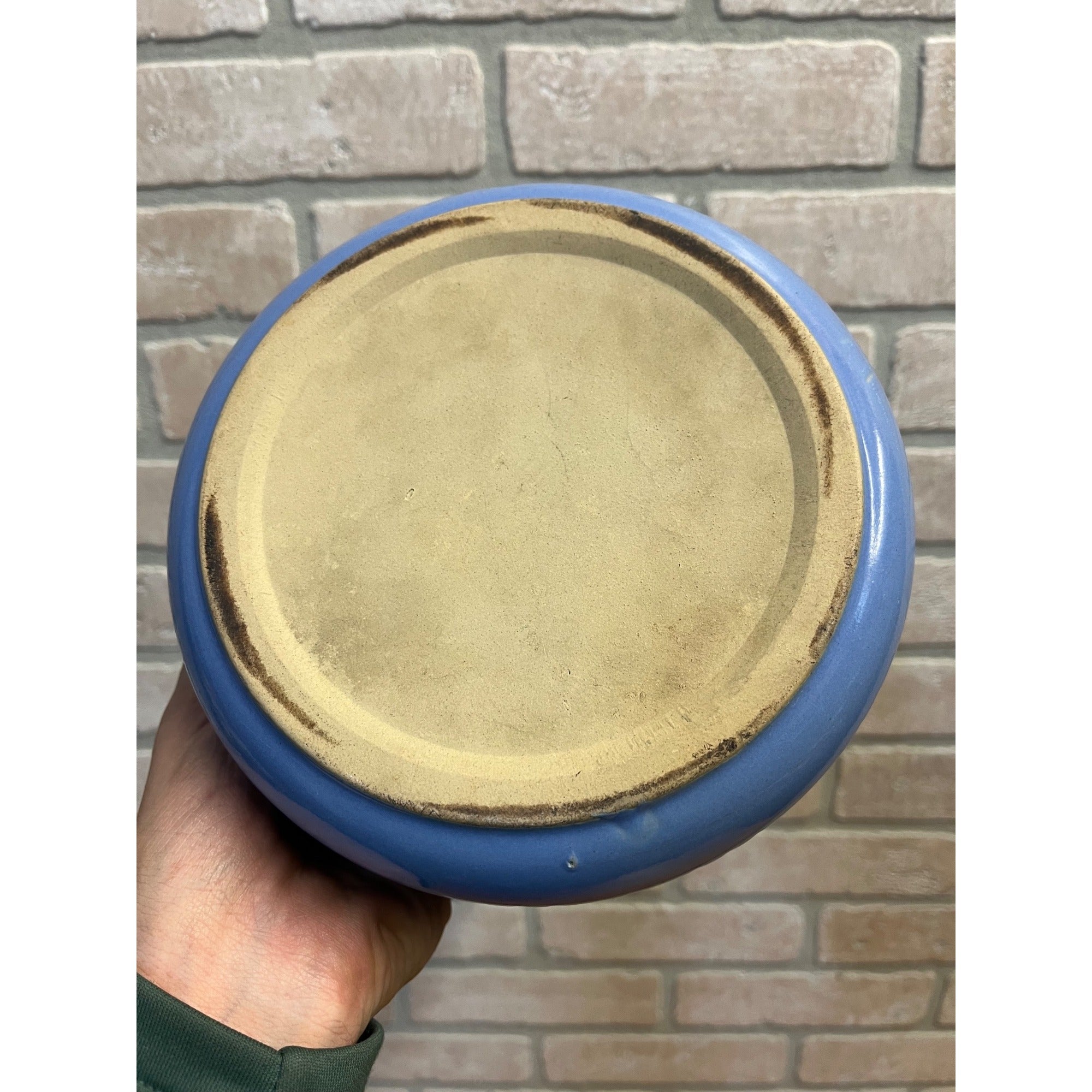 Red Wing Primitive Blue Cactus Pattern Bowl /Stoneware / Farmhouse / Kitchen Decor