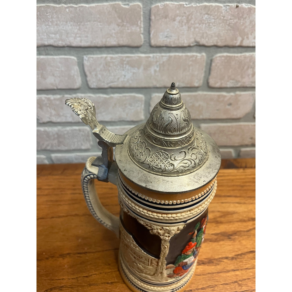 Vintage Marzi & Remy German Large Beer Stein 1L Mug Tavern Scene M/R