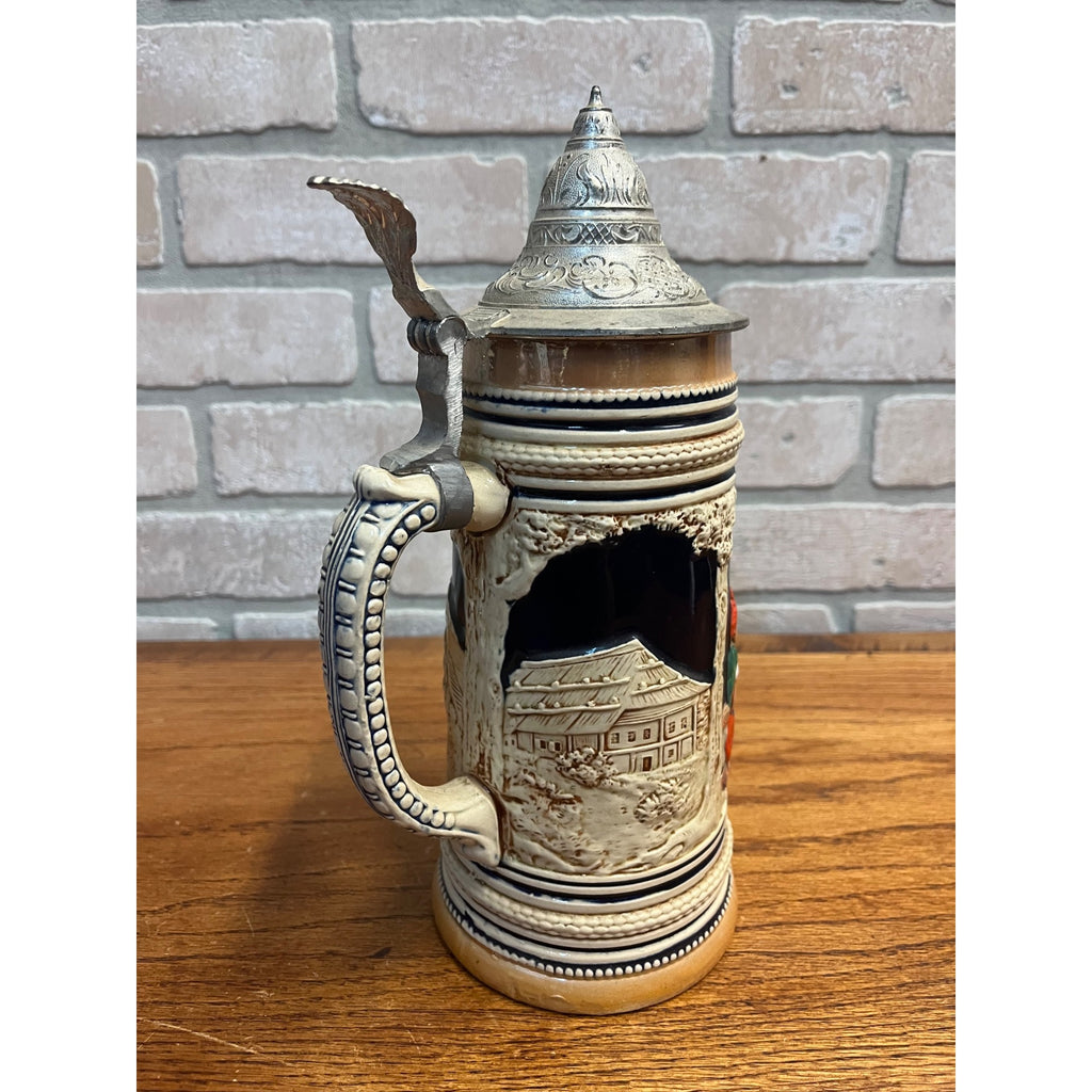 Vintage Marzi & Remy German Large Beer Stein 1L Mug Tavern Scene M/R
