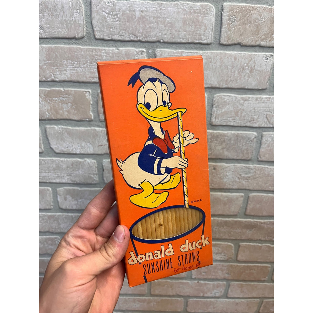 Vintage Walt Disney Sunshine Straws Donald Duck Unopened NOS Prop Advertising