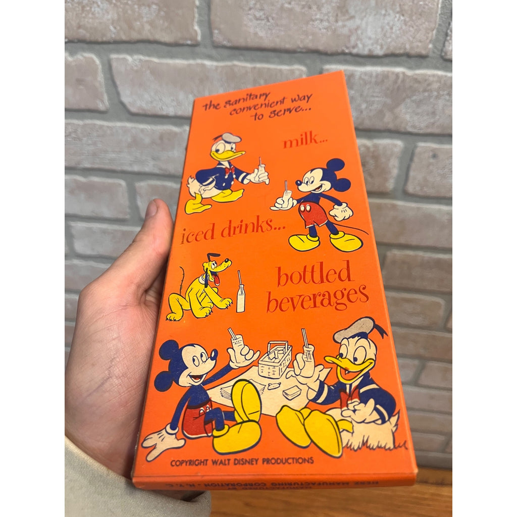 Vintage Walt Disney Sunshine Straws Donald Duck Unopened NOS Prop Advertising