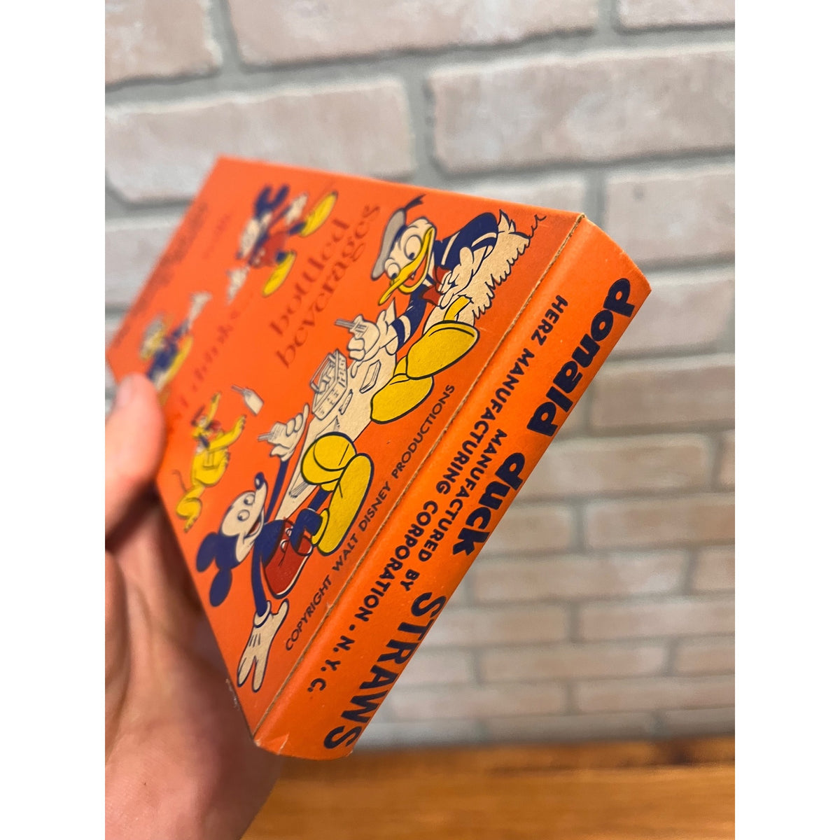 Vintage Walt Disney Sunshine Straws Donald Duck Unopened NOS Prop Advertising