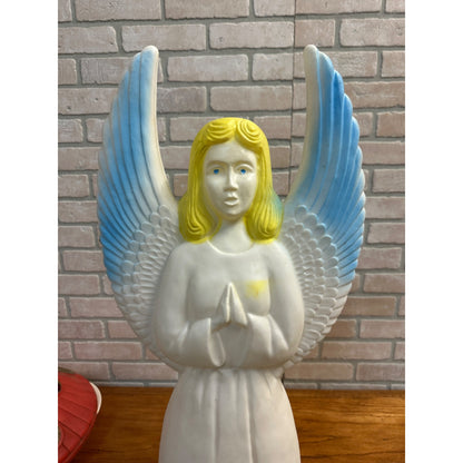 Vintage 1988 Union Products Angel Blow Mold 30'' Tall Christmas Angle Blue Wings