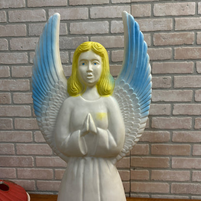 Vintage 1988 Union Products Angel Blow Mold 30'' Tall Christmas Angle Blue Wings