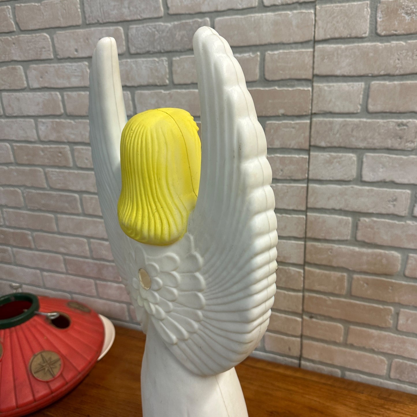 Vintage 1988 Union Products Angel Blow Mold 30'' Tall Christmas Angle Blue Wings