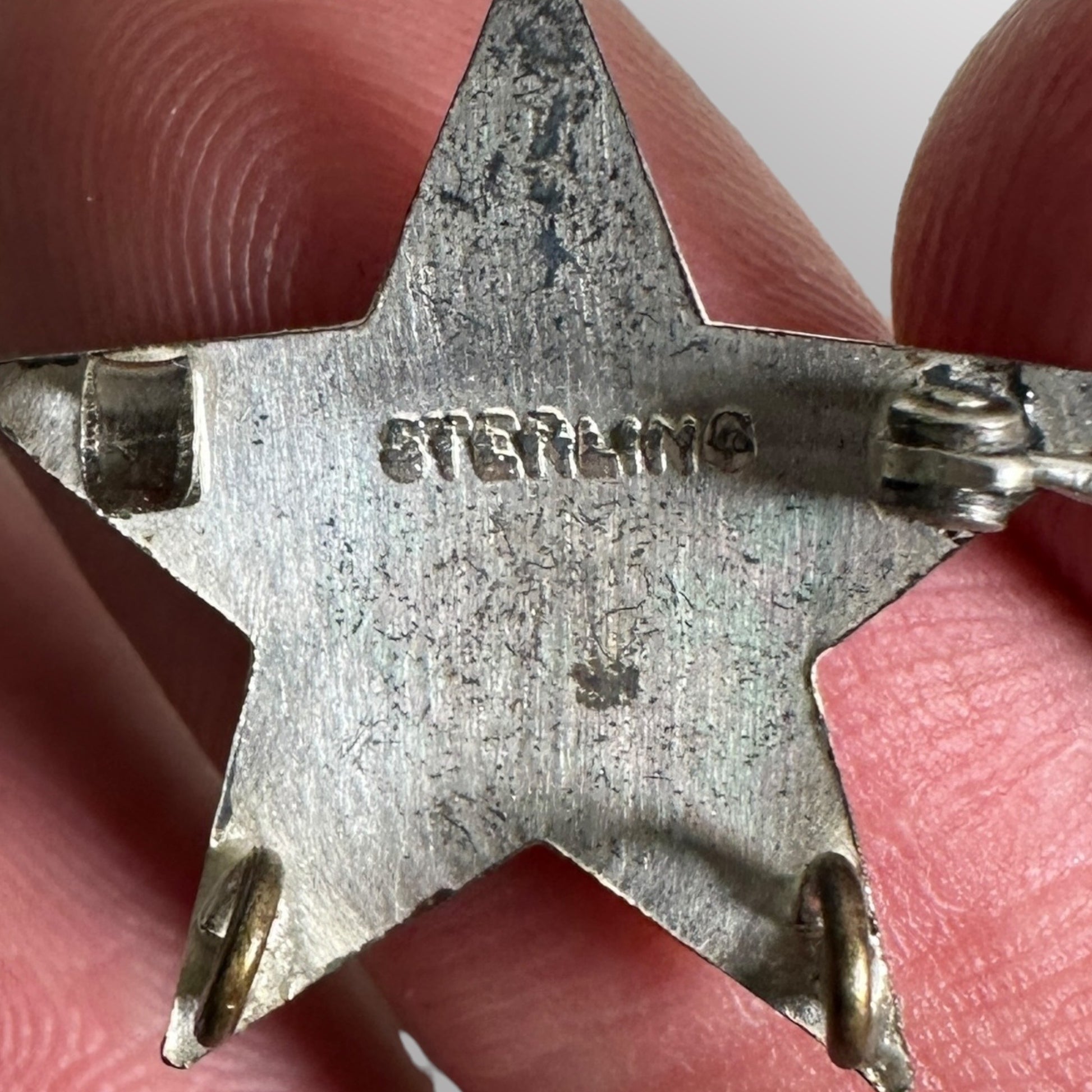 Vintage METHODIST Sterling 5-Point Star Pin + Enamel Christian Religious Lot (2) Pins