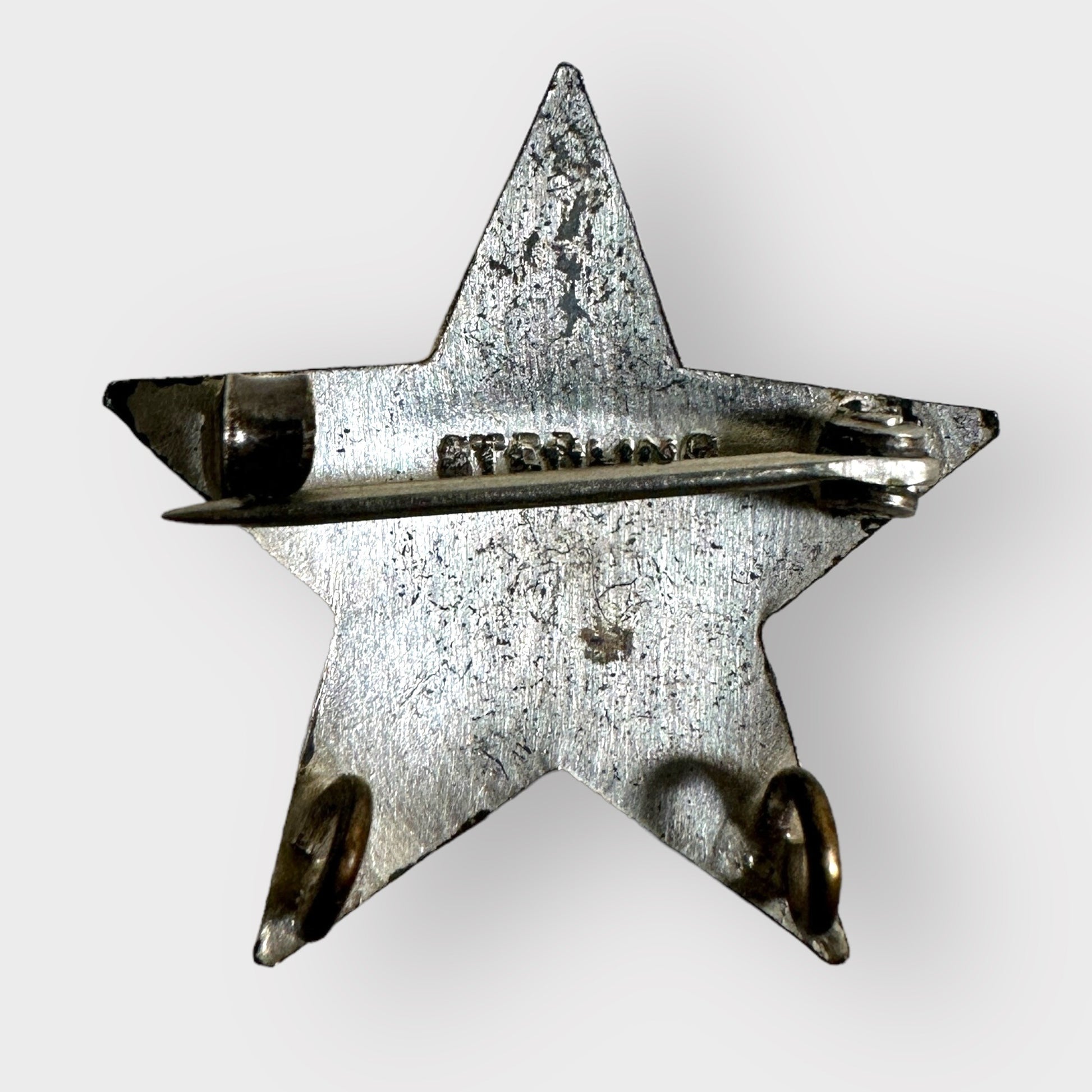 Vintage METHODIST Sterling 5-Point Star Pin + Enamel Christian Religious Lot (2) Pins