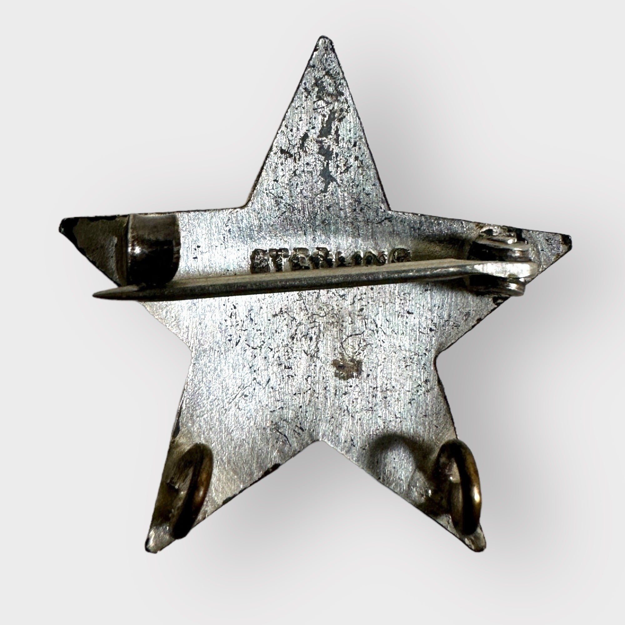 Vintage METHODIST Sterling 5-Point Star Pin + Enamel Christian Religious Lot (2) Pins