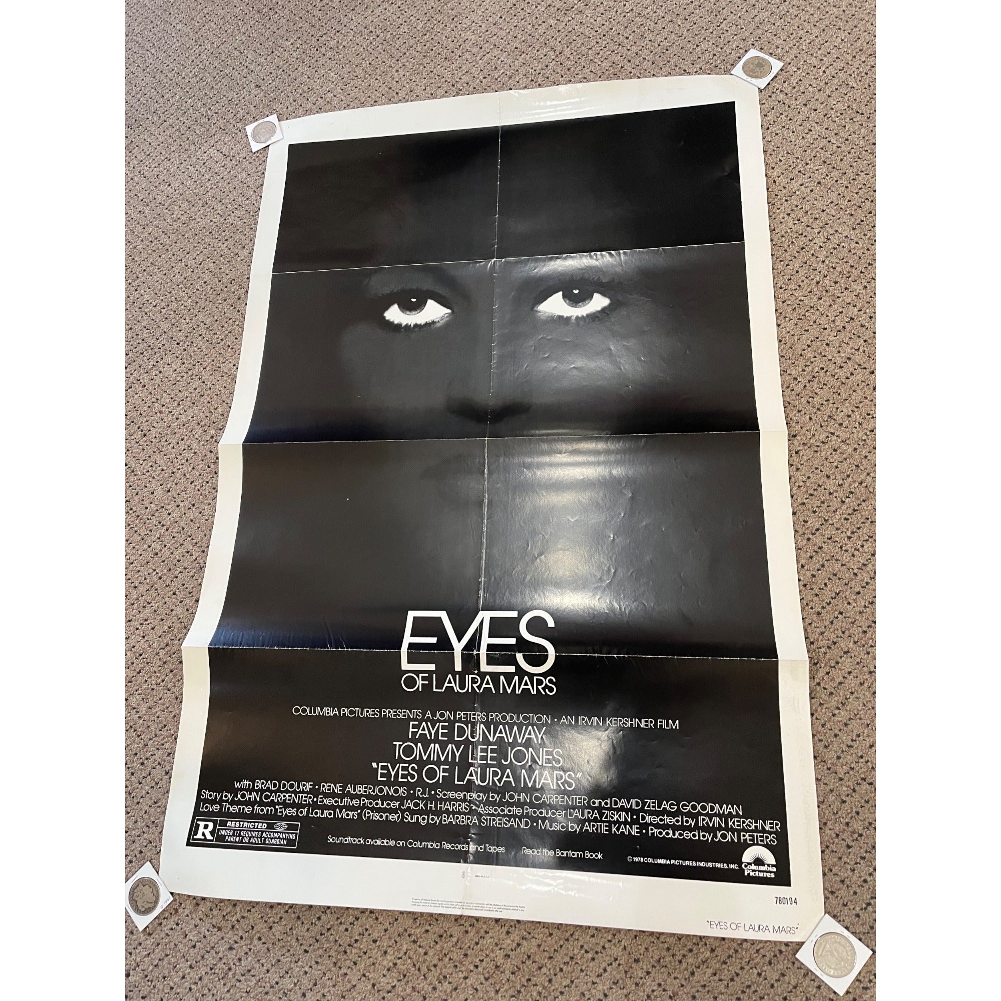 Vintage 1978 The Eyes of Laura Mars One-Sheet Original Movie Poster 27x41