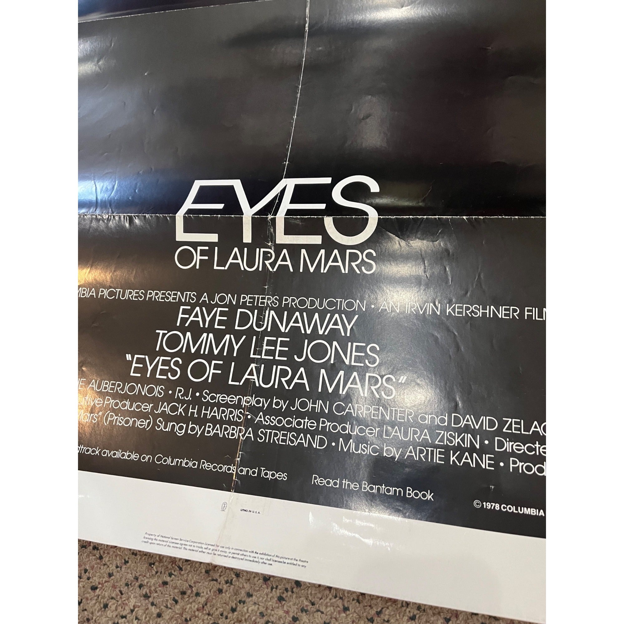 Vintage 1978 The Eyes of Laura Mars One-Sheet Original Movie Poster 27x41