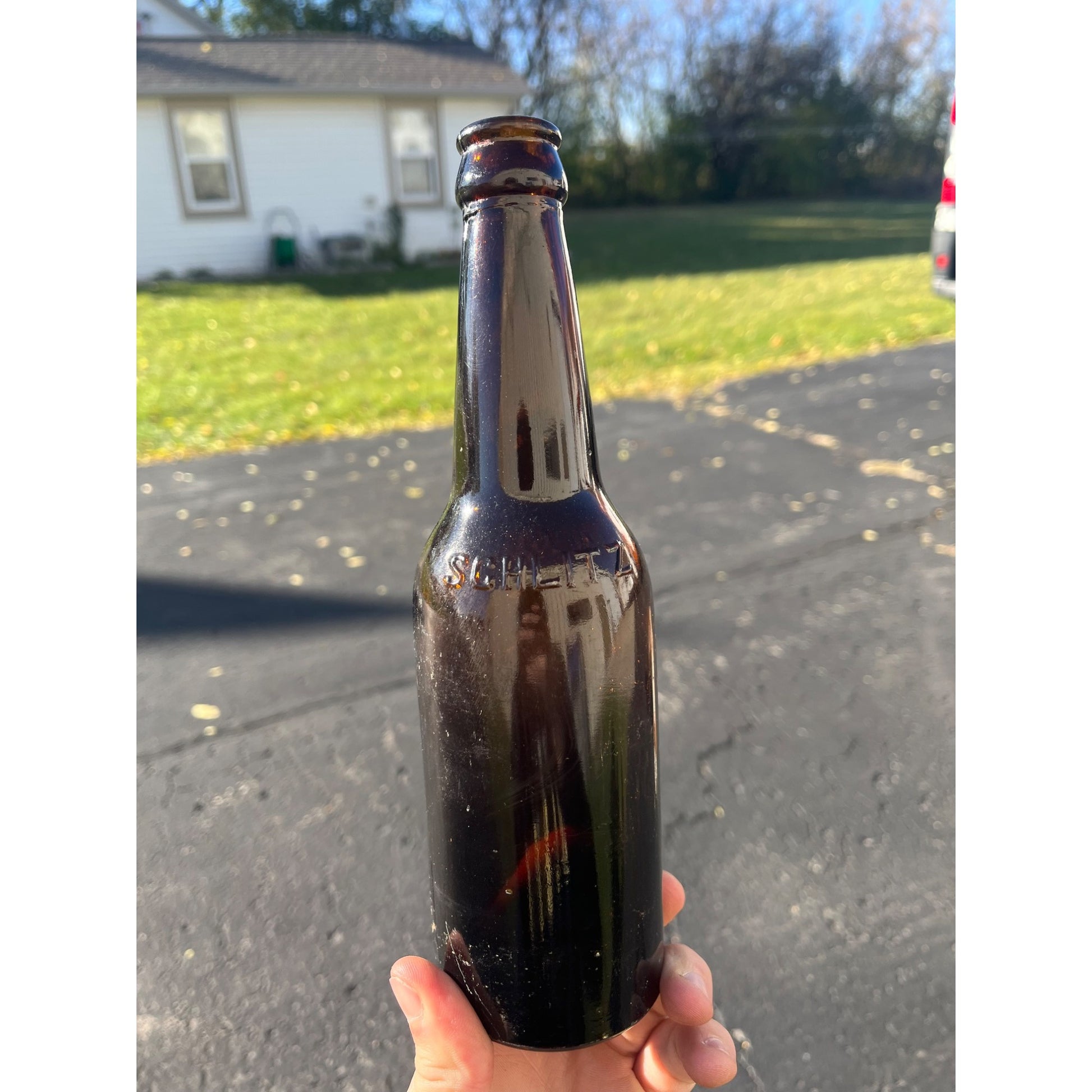 Pre-Pro Schlitz Brewing Company Milwaukee Vintage Amber Brown Beer Bottle Wis