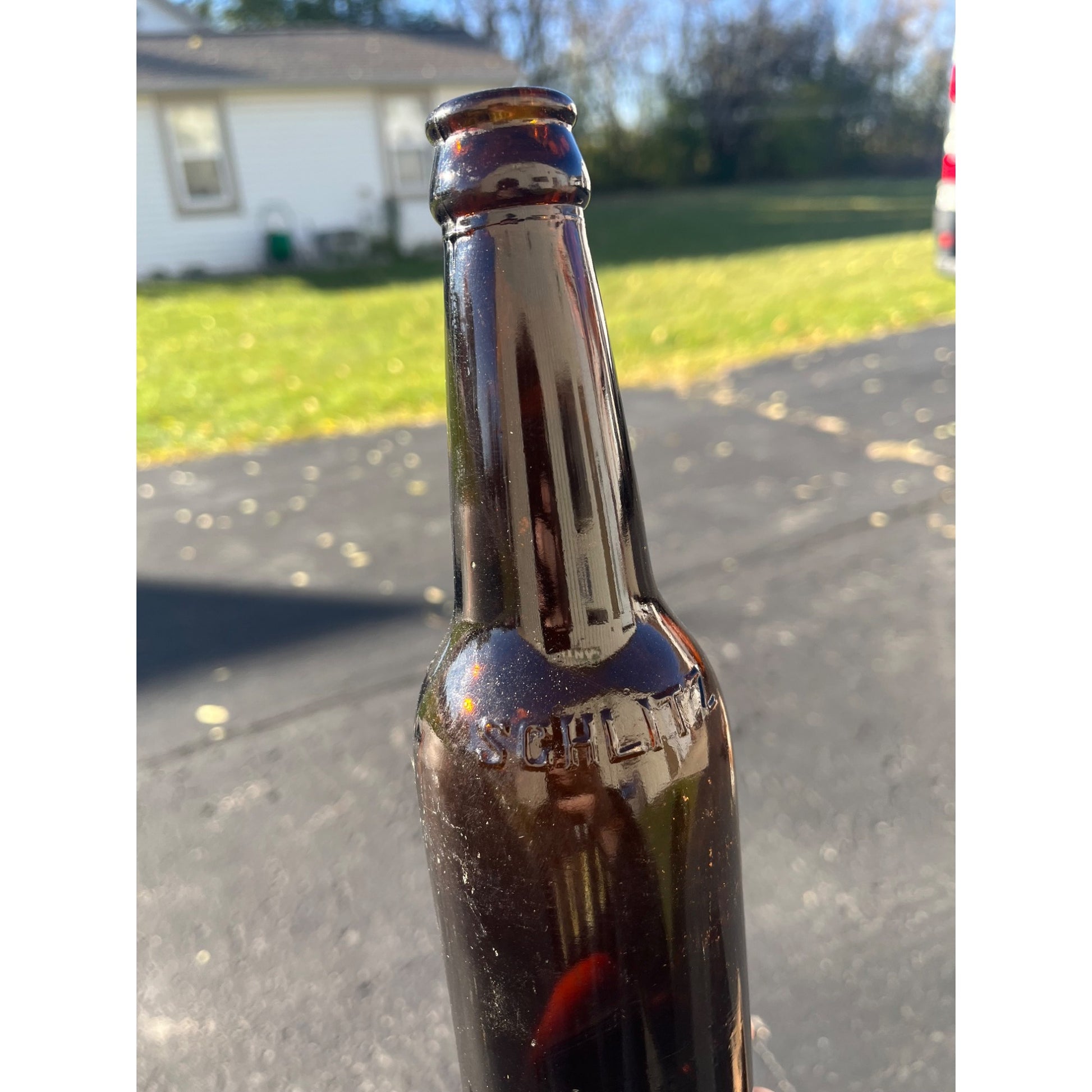 Pre-Pro Schlitz Brewing Company Milwaukee Vintage Amber Brown Beer Bottle Wis