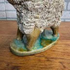 Primitive Folk Art Fgural Sheep Pottery Figure Crystal King Seagrove NC Signed 2014