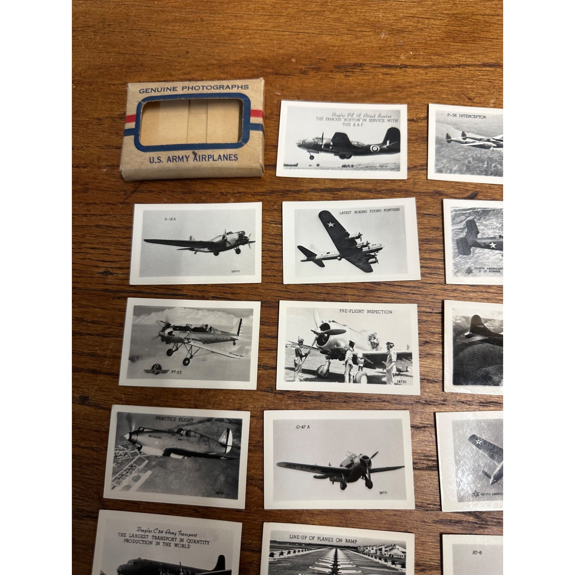 Original WWII US Army Airplanes 25 Souvenir Mini Photographs Photos Mailed