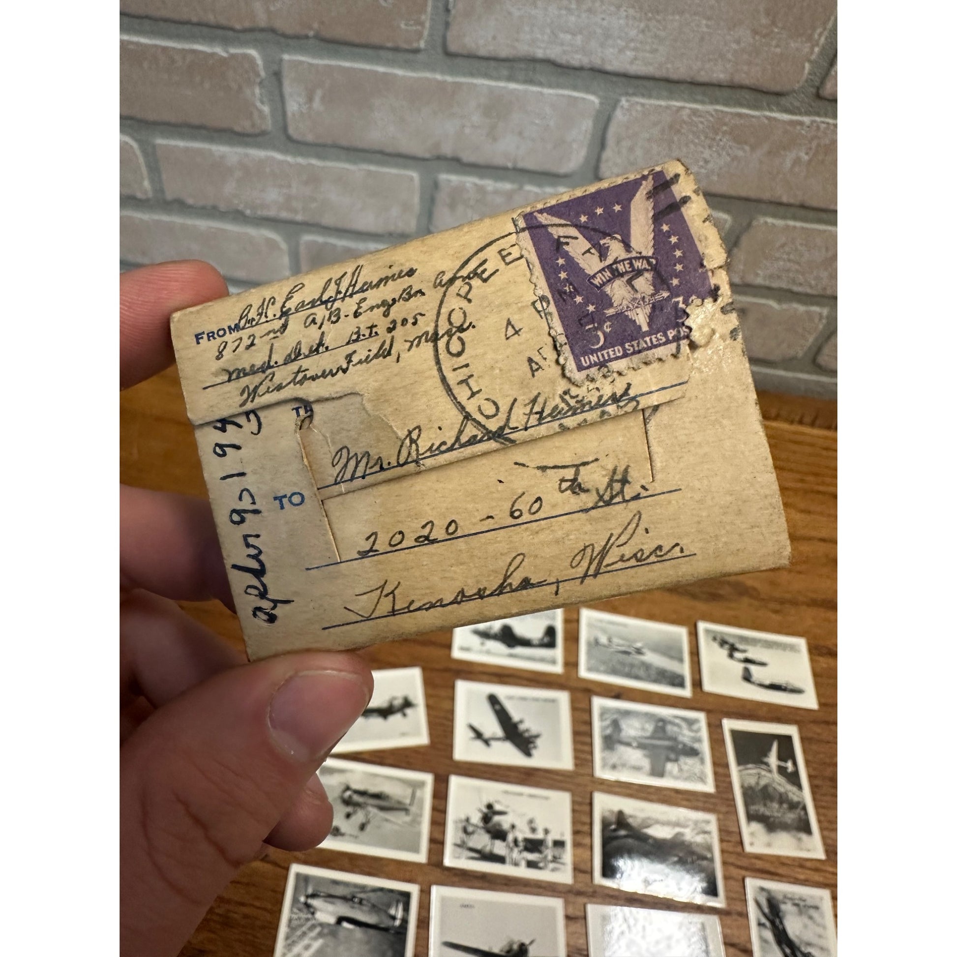 Original WWII US Army Airplanes 25 Souvenir Mini Photographs Photos Mailed