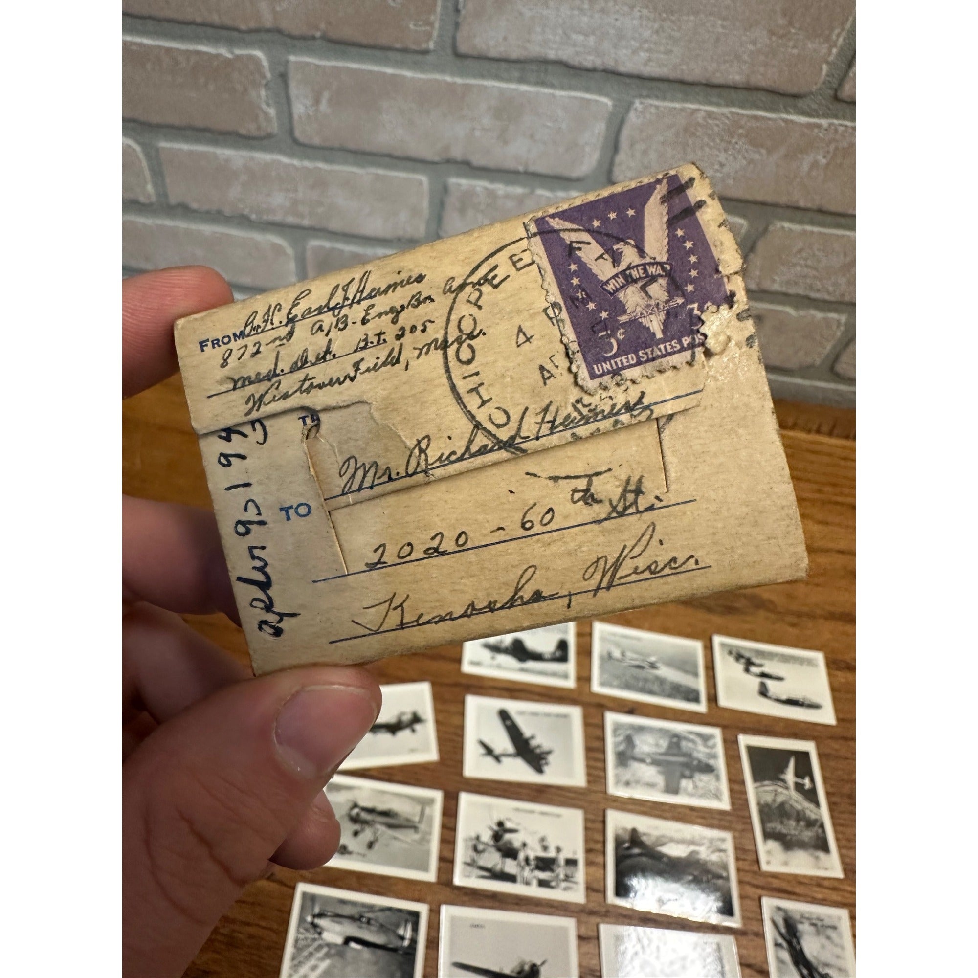 Original WWII US Army Airplanes 25 Souvenir Mini Photographs Photos Mailed