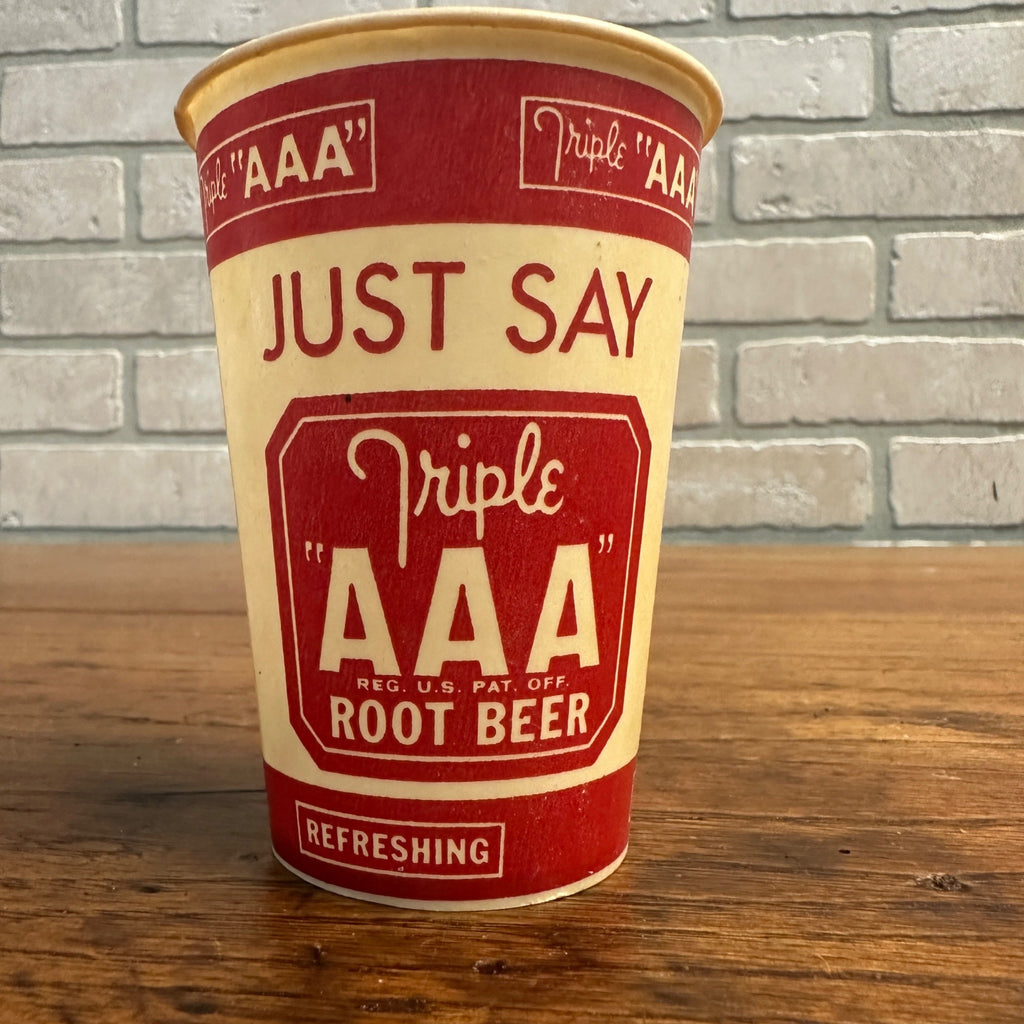 SCARCE PAPER CUP DRIVE-IN DINER SOLO CUP TRIPLE AAA ROOT BEER A