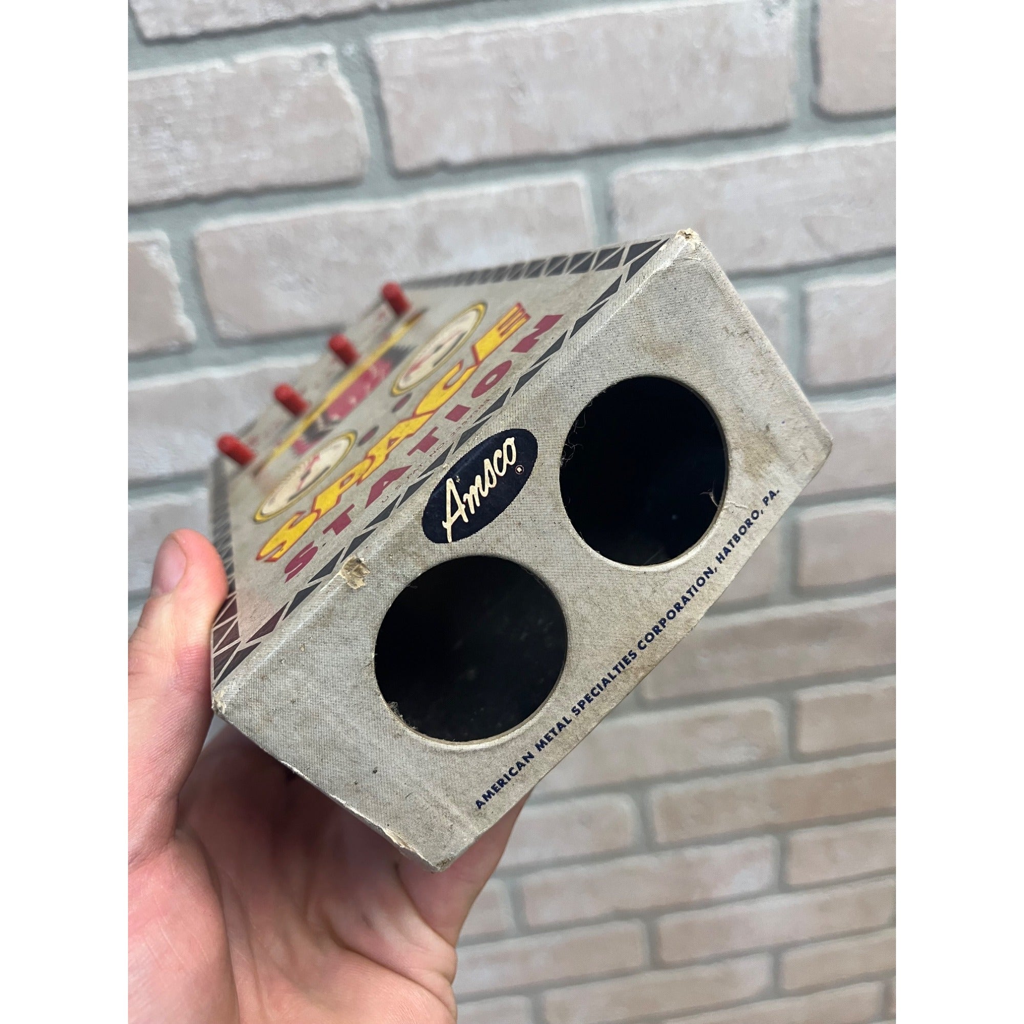 Vintage AMSCO Space Station Rocket Launcher SPACE SHIP TOY 1950's American Metal