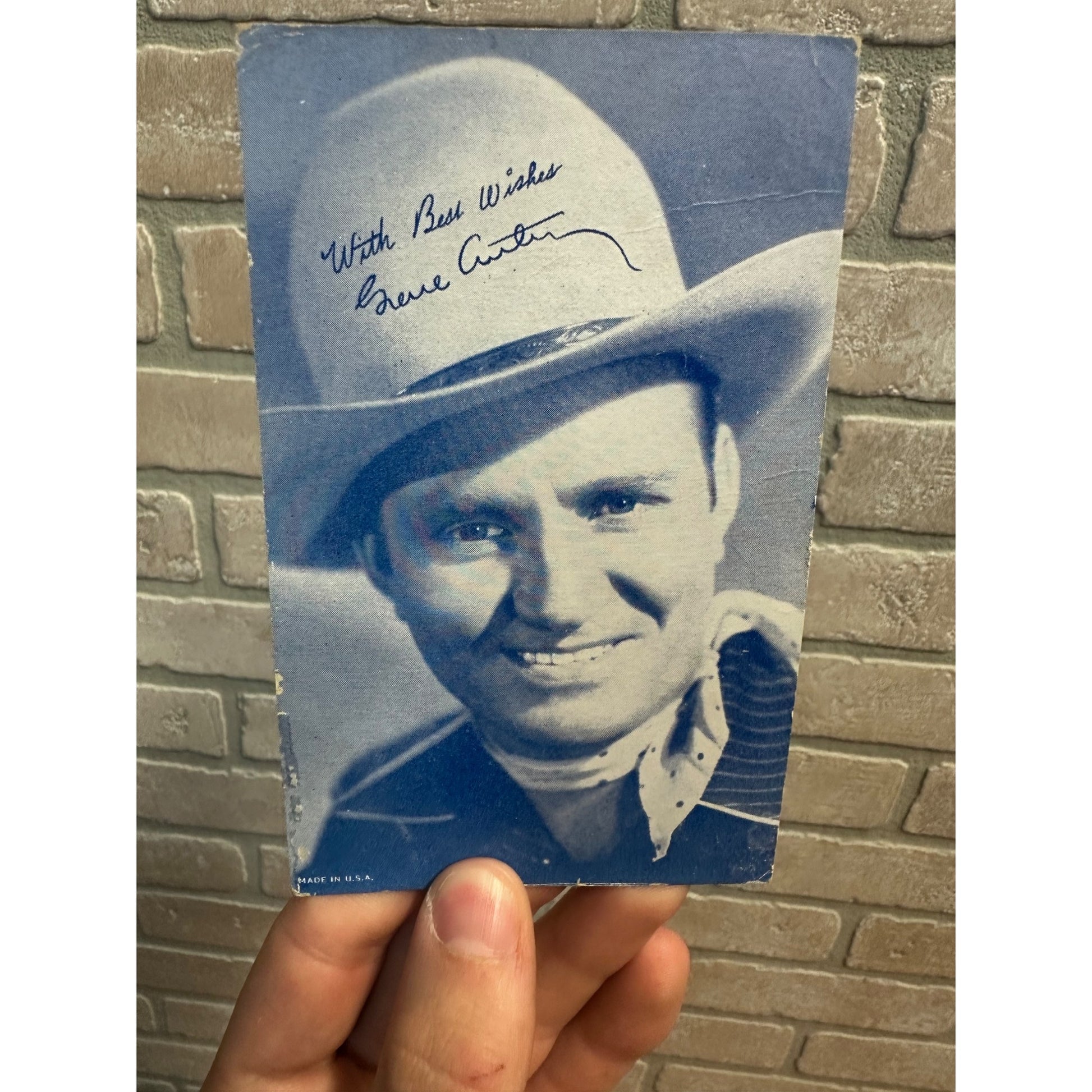 Vintage 1950's Exhibit Arcade Card Gene Autry Western Film Star