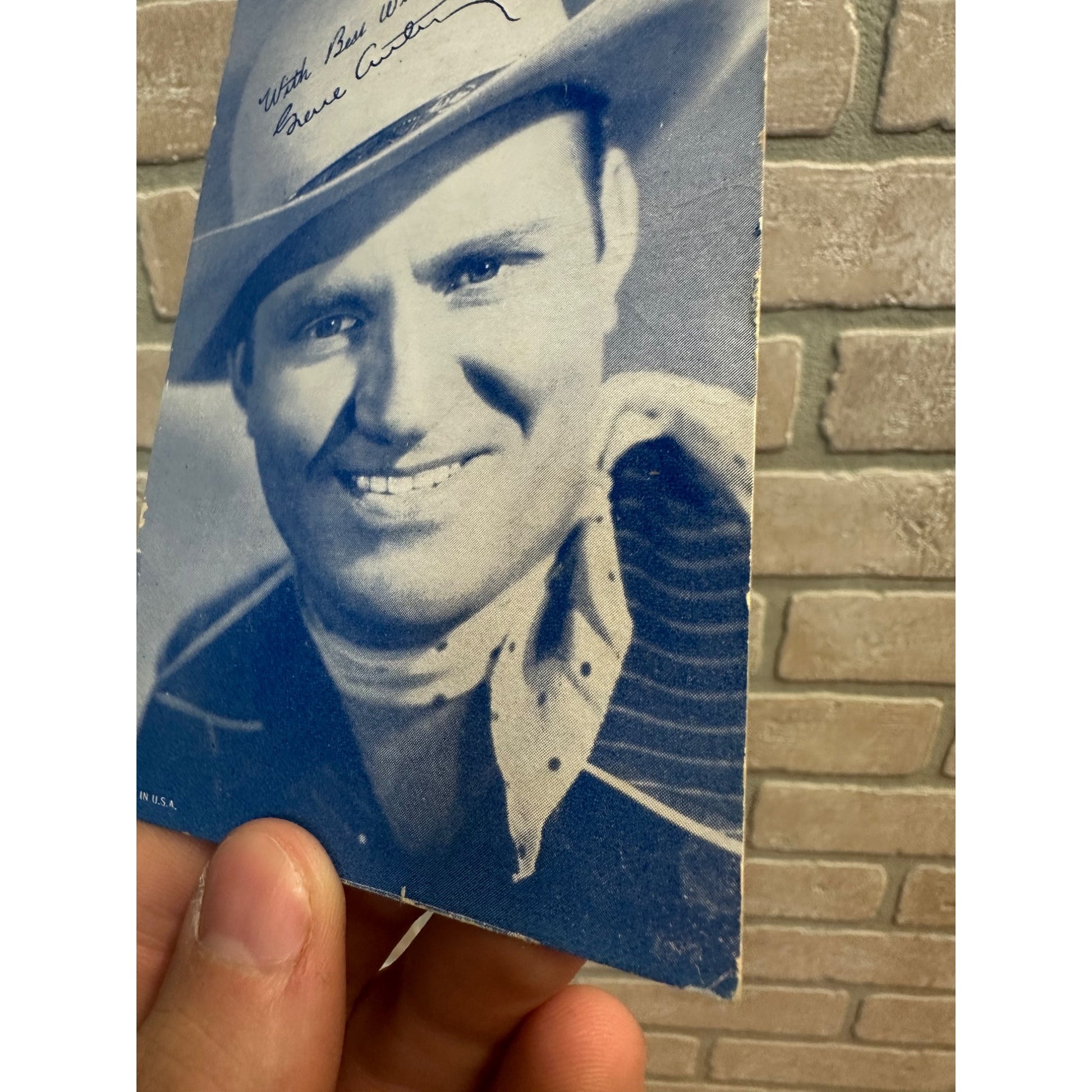 Vintage 1950's Exhibit Arcade Card Gene Autry Western Film Star