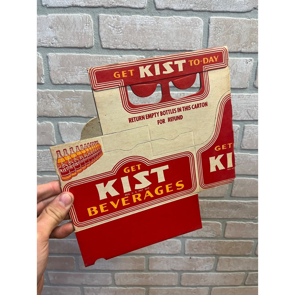 Vintage Drink Kist Early 1950s Soda Carrier Totes Advertising Bottle Carrier