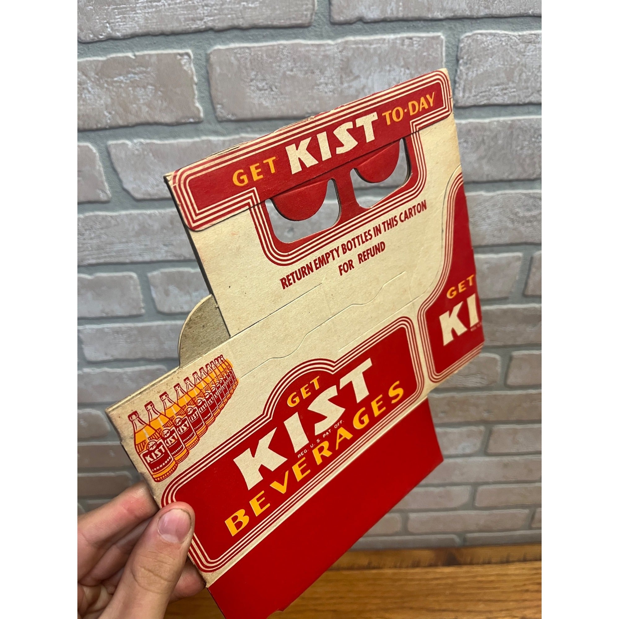 Vintage Drink Kist Early 1950s Soda Carrier Totes Advertising Bottle Carrier