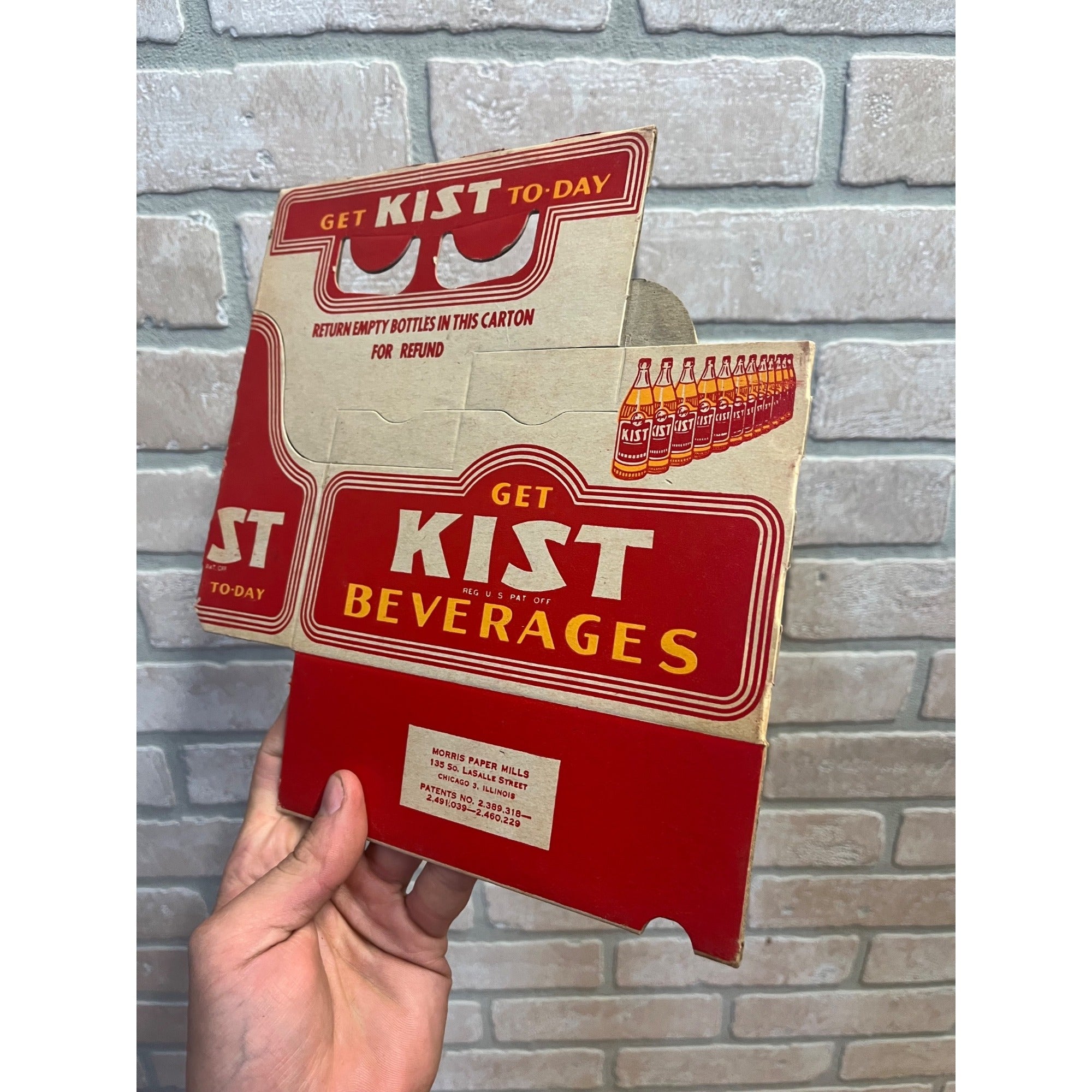Vintage Drink Kist Early 1950s Soda Carrier Totes Advertising Bottle Carrier