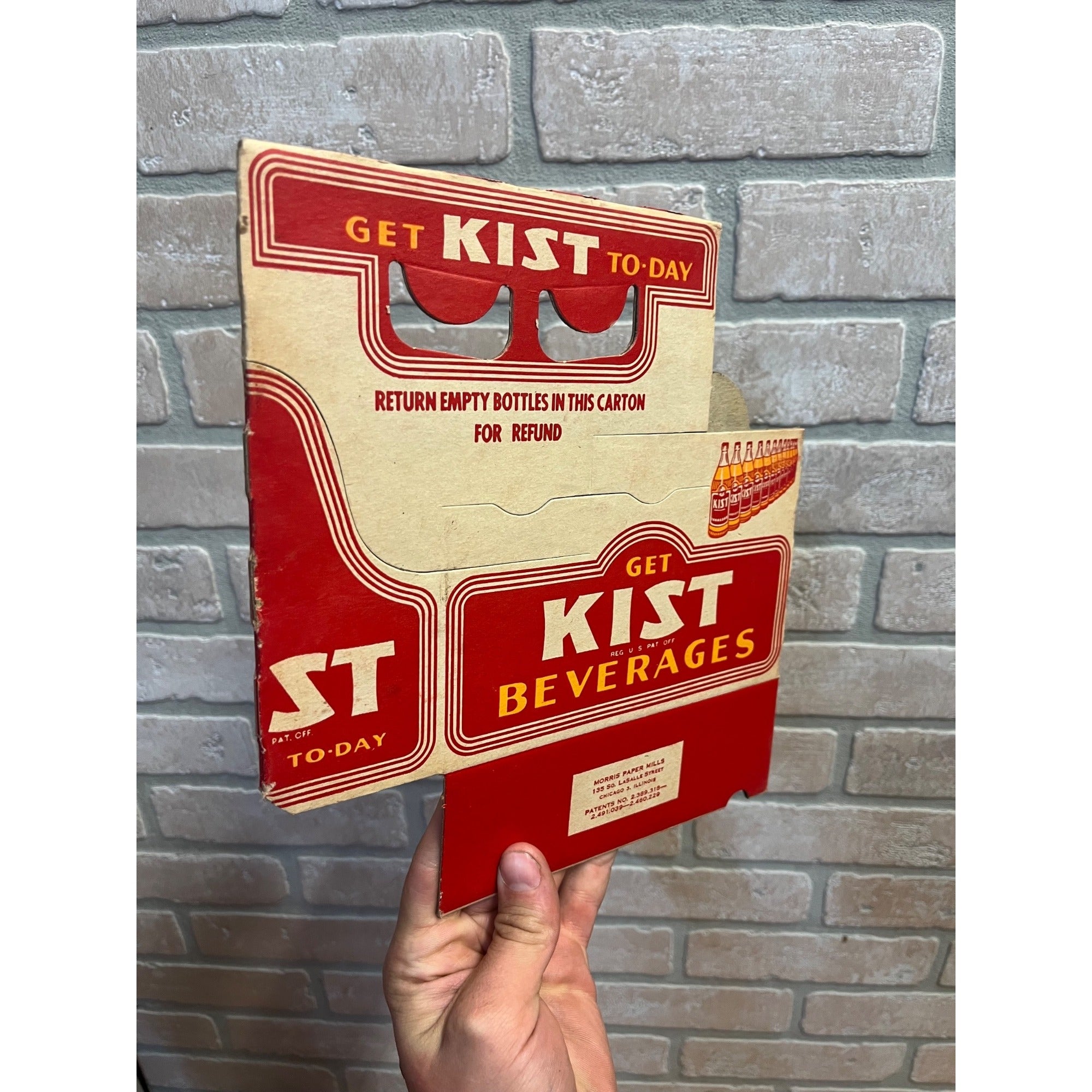 Vintage Drink Kist Early 1950s Soda Carrier Totes Advertising Bottle Carrier