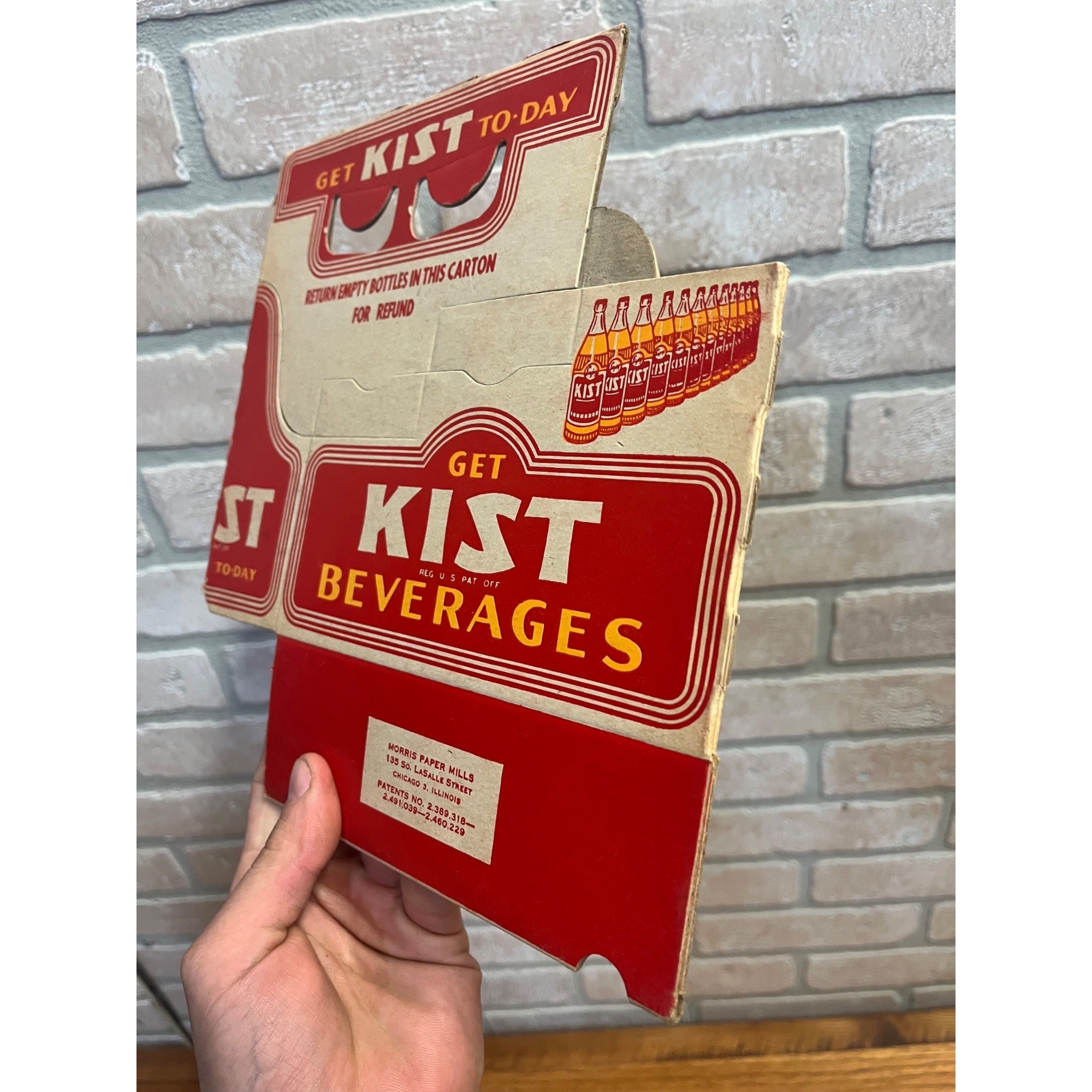 Vintage Drink Kist Early 1950s Soda Carrier Totes Advertising Bottle Carrier