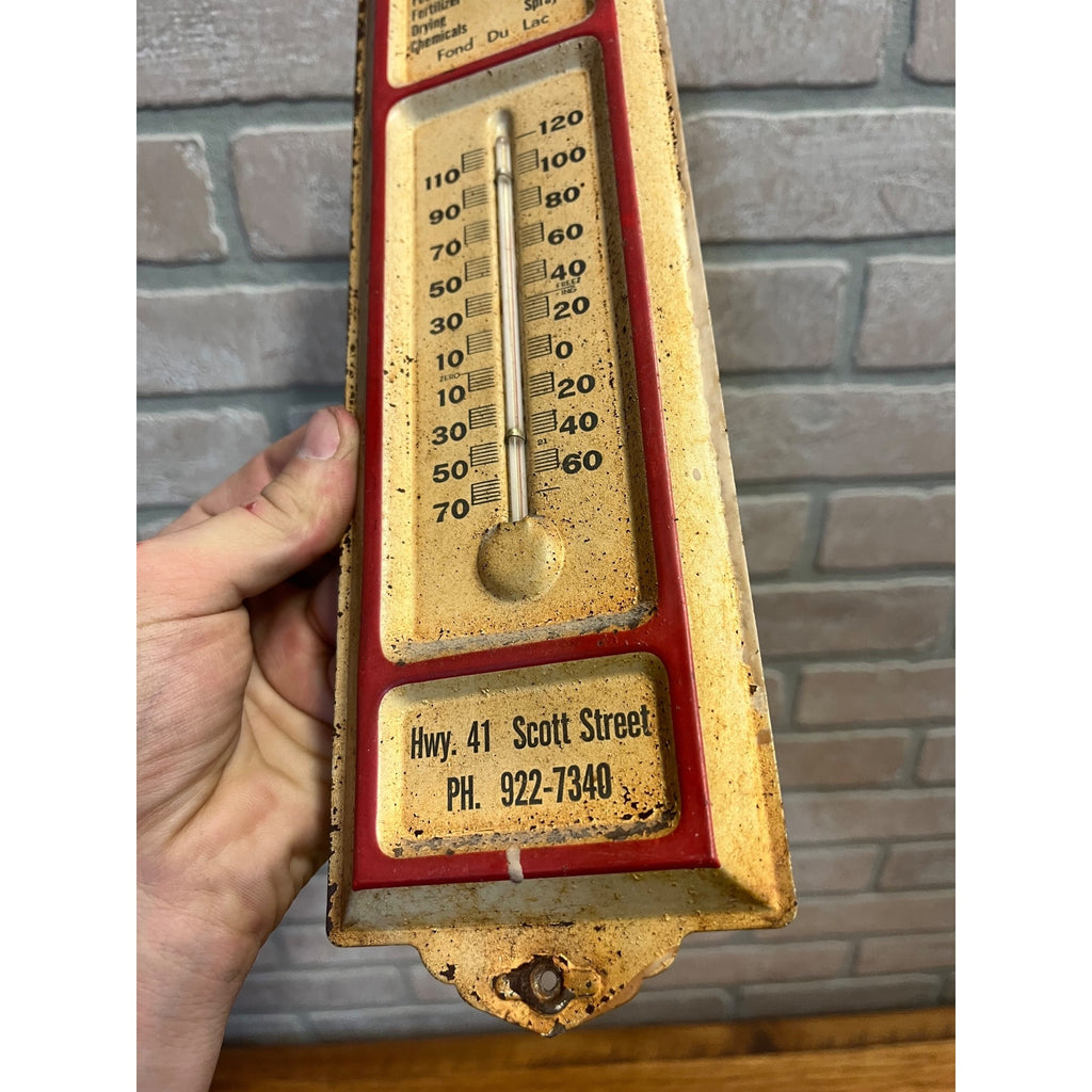Vintage Peerless Milling Co. Fond du Lac WI Advertising Thermometer Sign Wis