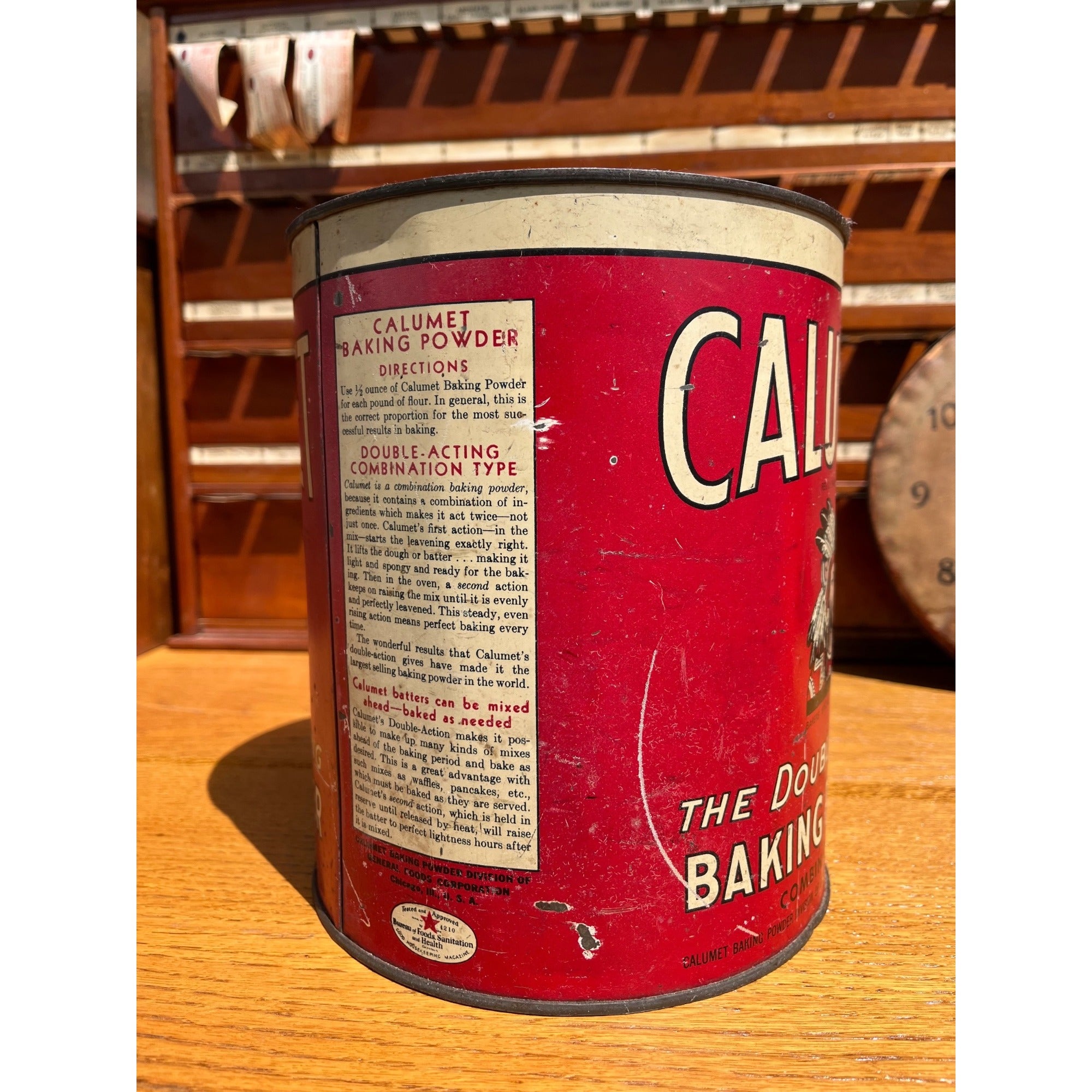 Vintage Calumet Baking Powder 10lb Tin Large Can Advertising Primitive Decor