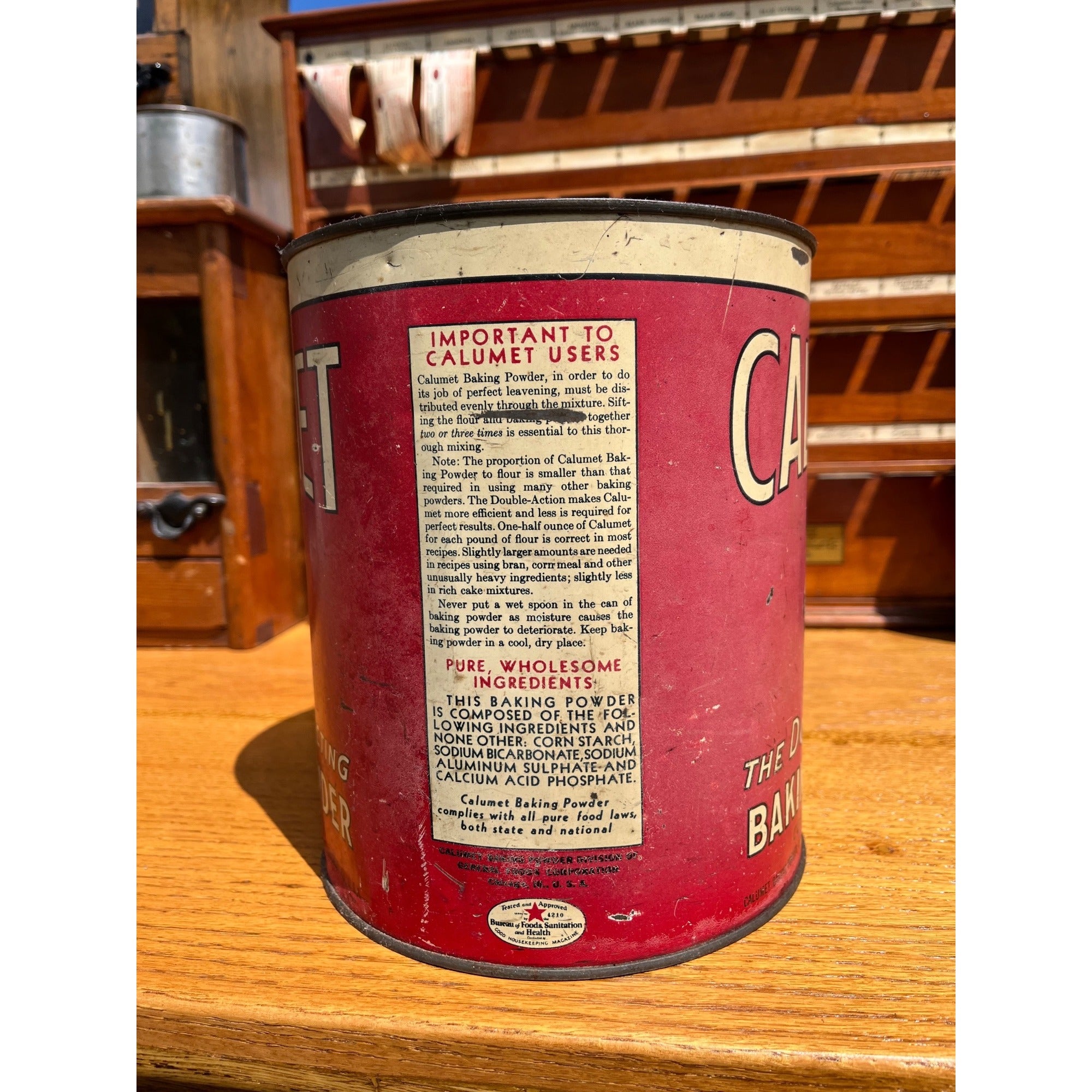 Vintage Calumet Baking Powder 10lb Tin Large Can Advertising Primitive Decor