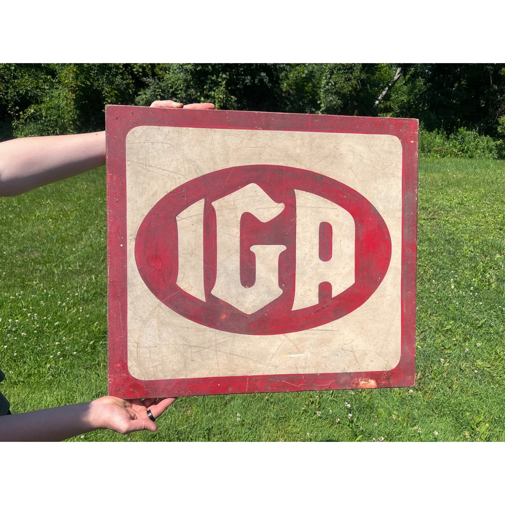 Vintage IGA General Store Grocery Display Sign Advertising