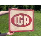 Vintage IGA General Store Grocery Display Sign Advertising