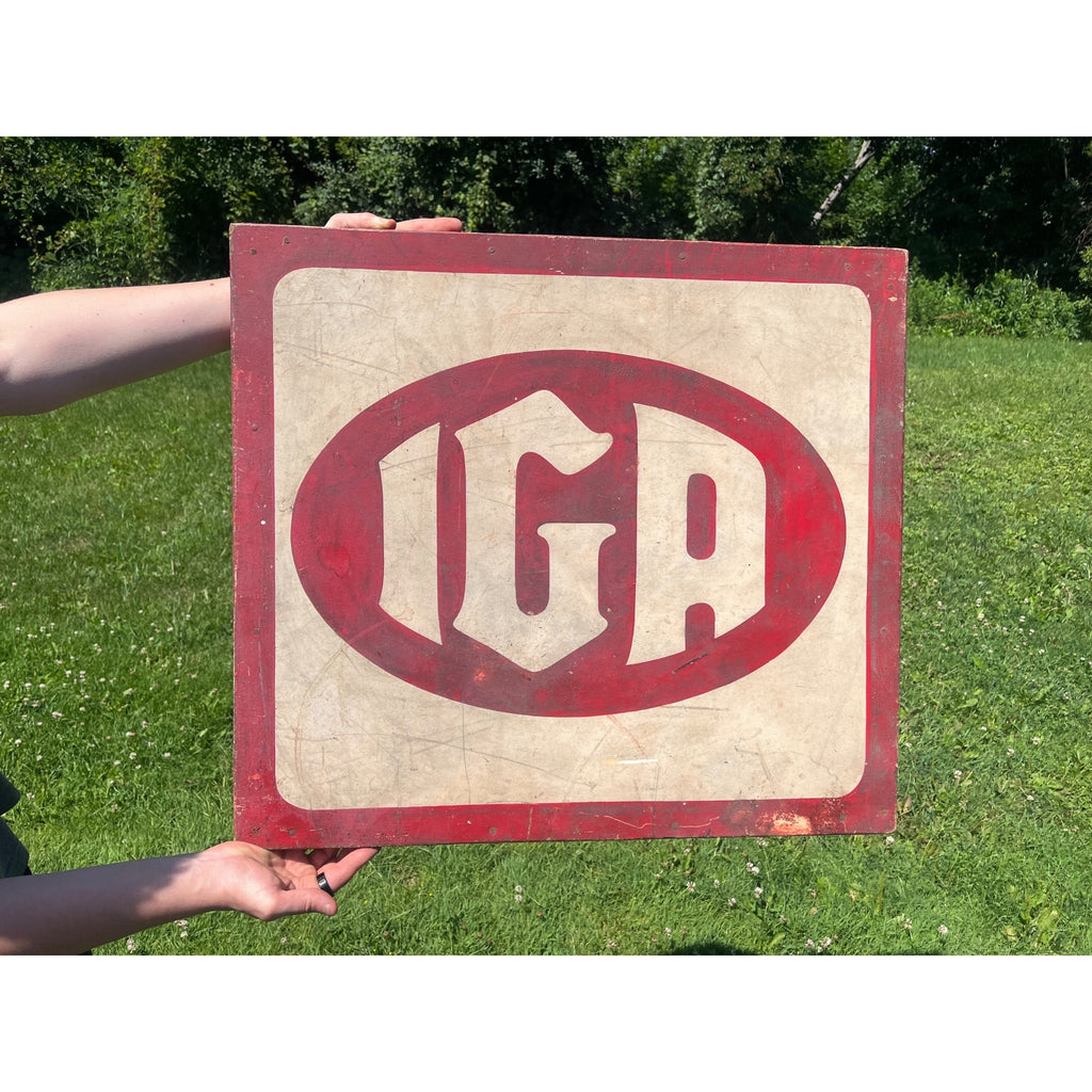 Vintage IGA General Store Grocery Display Sign Advertising