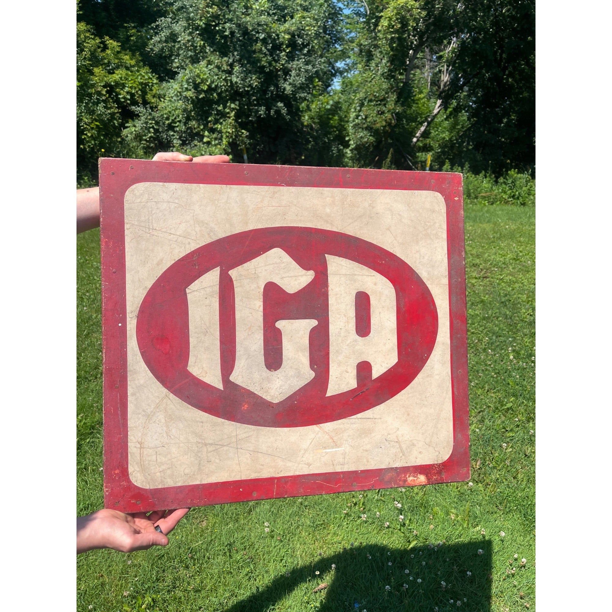 Vintage IGA General Store Grocery Display Sign Advertising