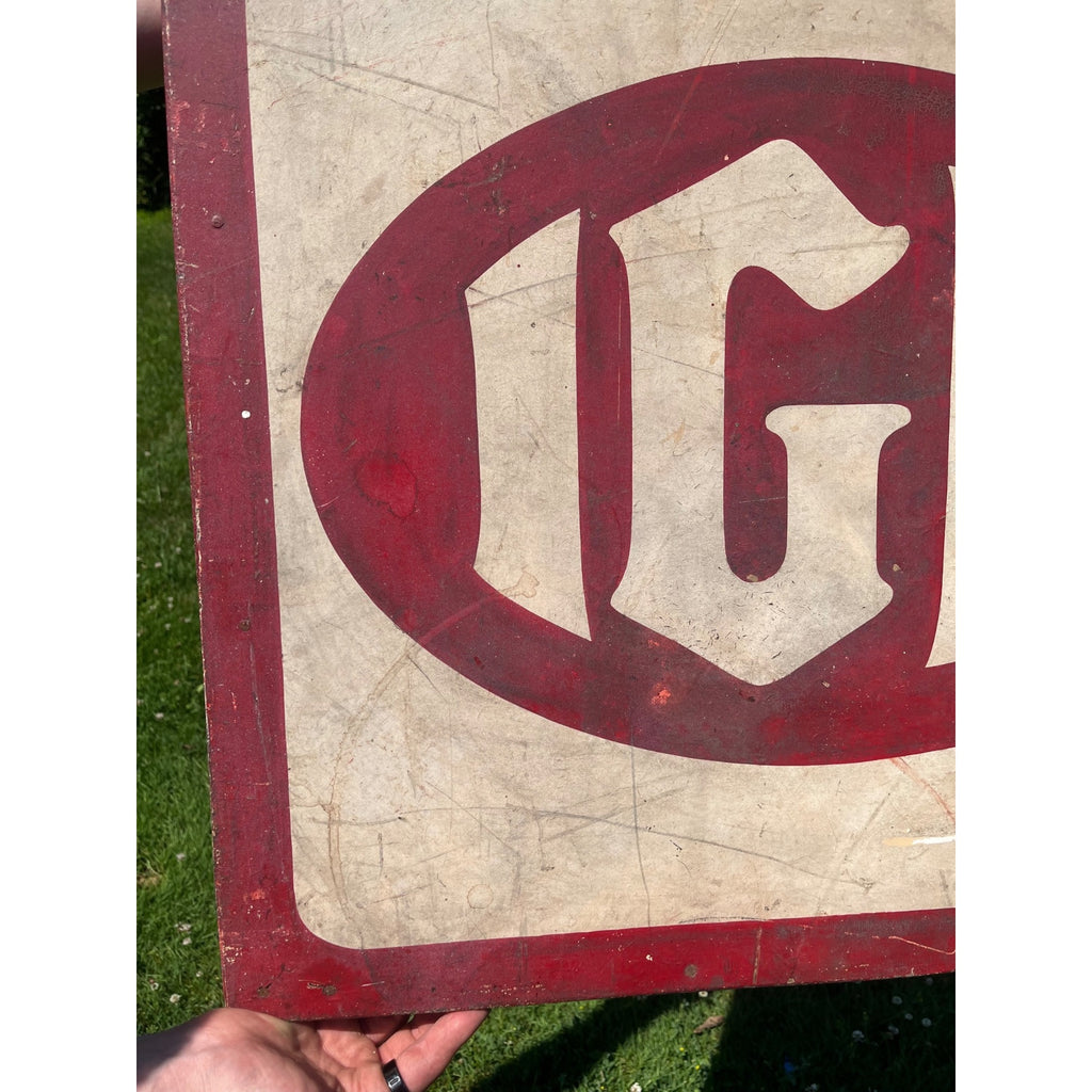 Vintage IGA General Store Grocery Display Sign Advertising