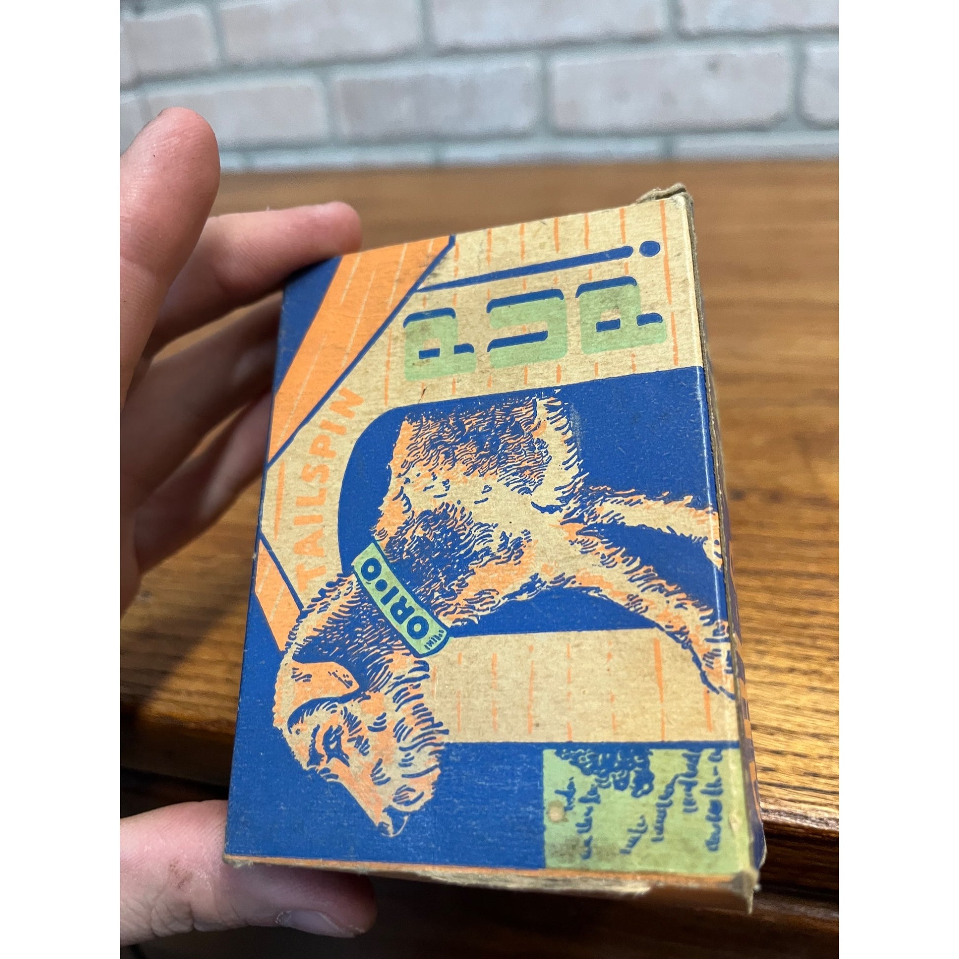 Vintage Ori-O Tailspin Pup Windup Dog Tin Litho Toy w/ Box - Orianna Metal Works