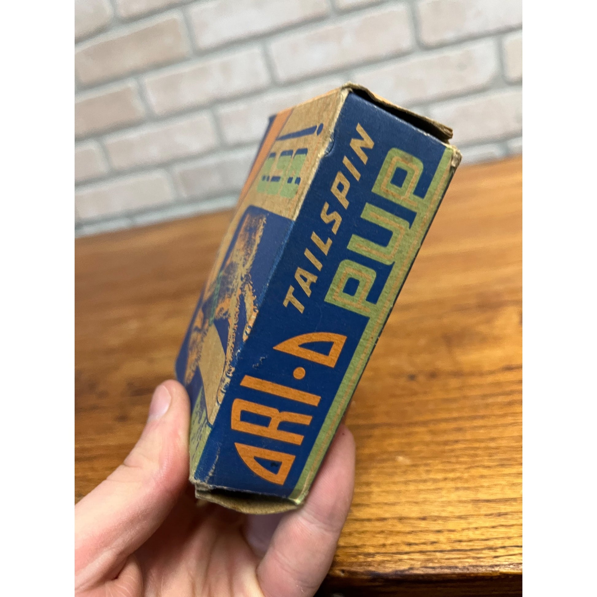 Vintage Ori-O Tailspin Pup Windup Dog Tin Litho Toy w/ Box - Orianna Metal Works