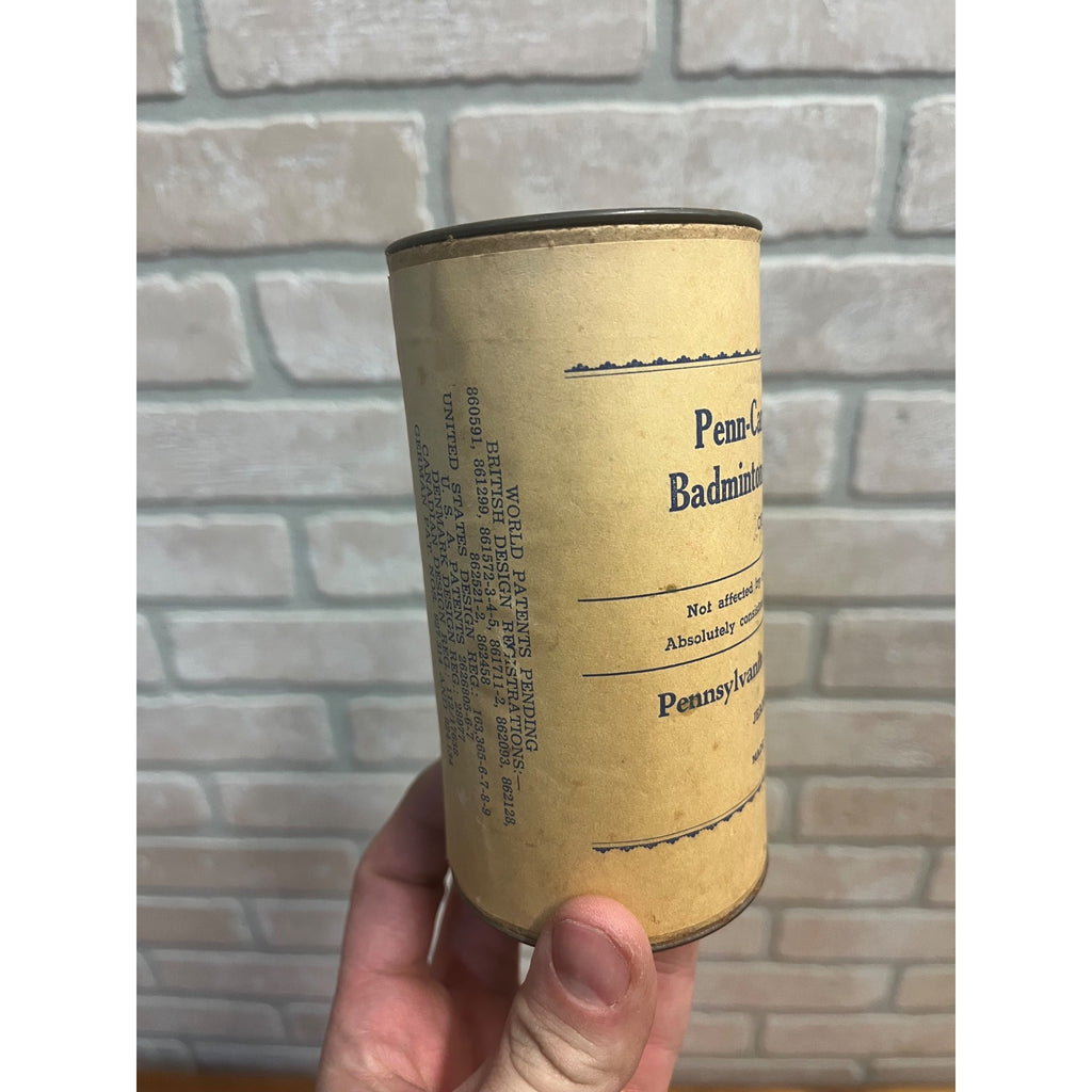 Vintage 1950s Pennsylvania Athletic Products Penn-Carlton Shuttlecocks FULL Tube
