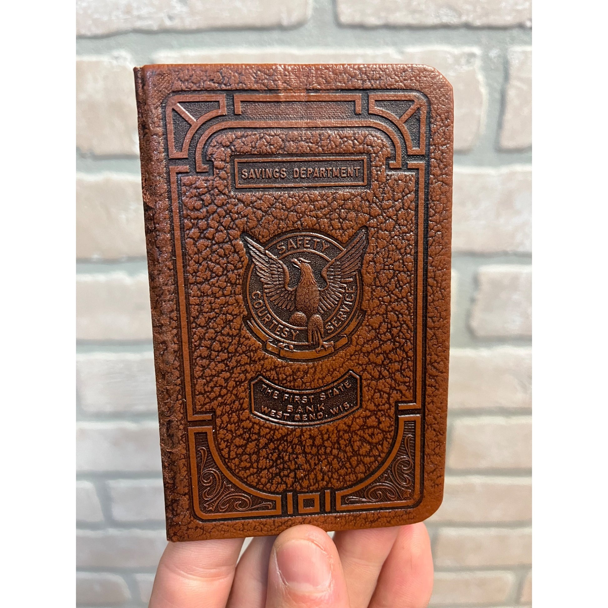 Vintage First State Bank of West Bend Wisconsin Savings Department Receipt Book