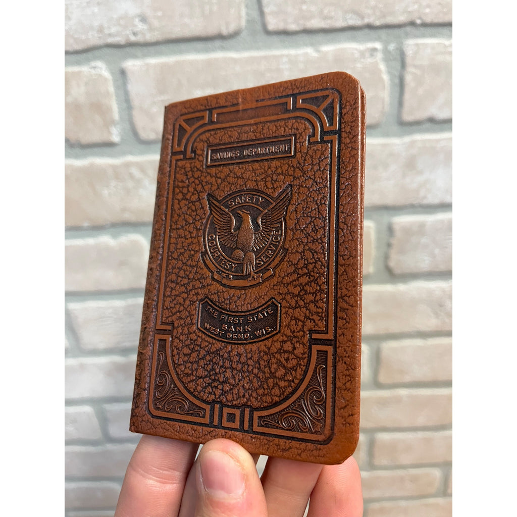 Vintage First State Bank of West Bend Wisconsin Savings Department Receipt Book