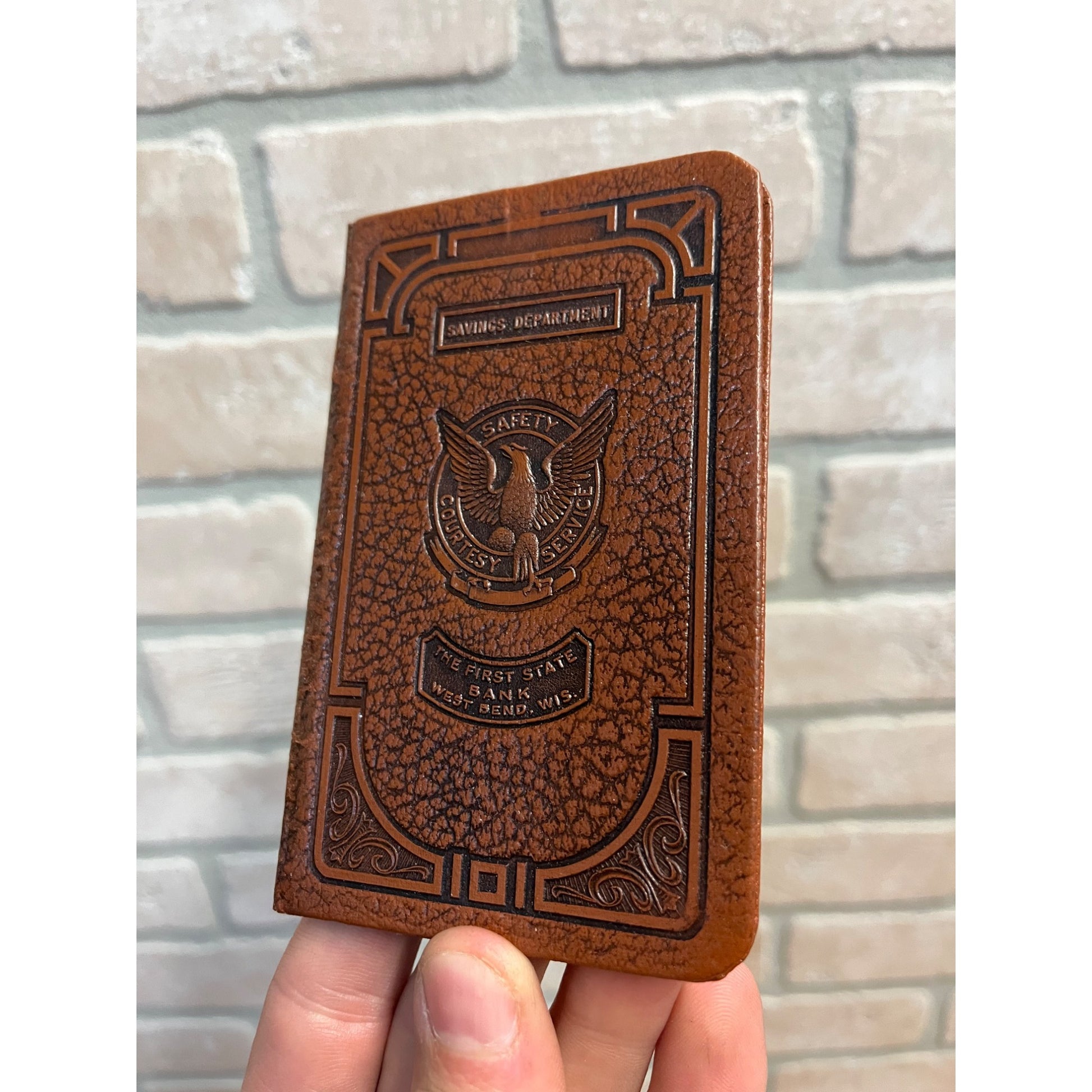 Vintage First State Bank of West Bend Wisconsin Savings Department Receipt Book