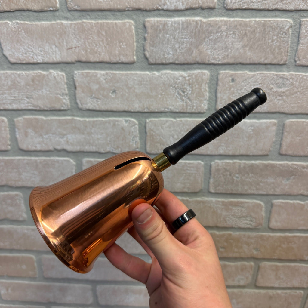 Vintage Coppercraft Guild Copper Bell Savings Bank With Wooden Handle Circa 1965 Taunton, Massachusetts