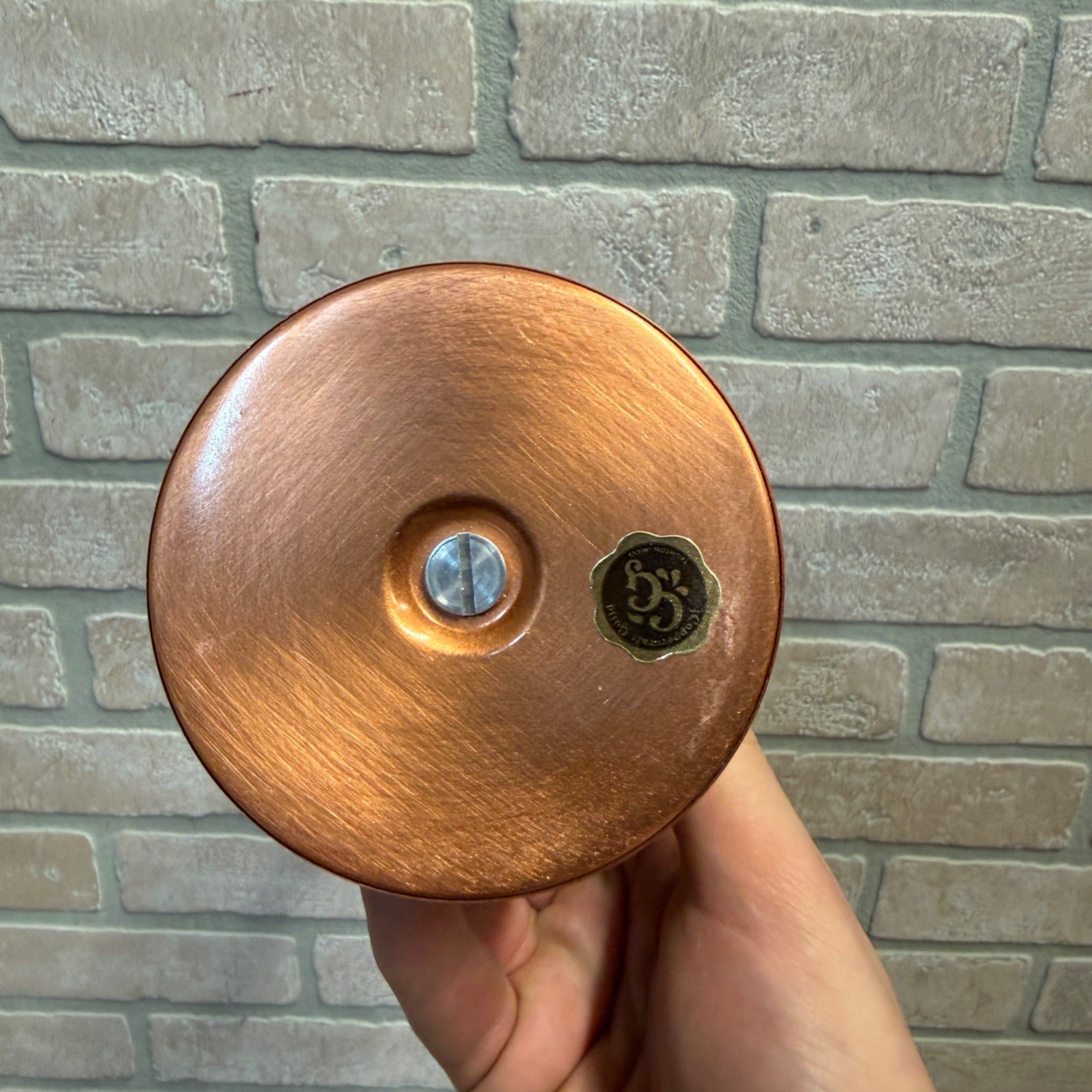 Vintage Coppercraft Guild Copper Bell Savings Bank With Wooden Handle Circa 1965 Taunton, Massachusetts