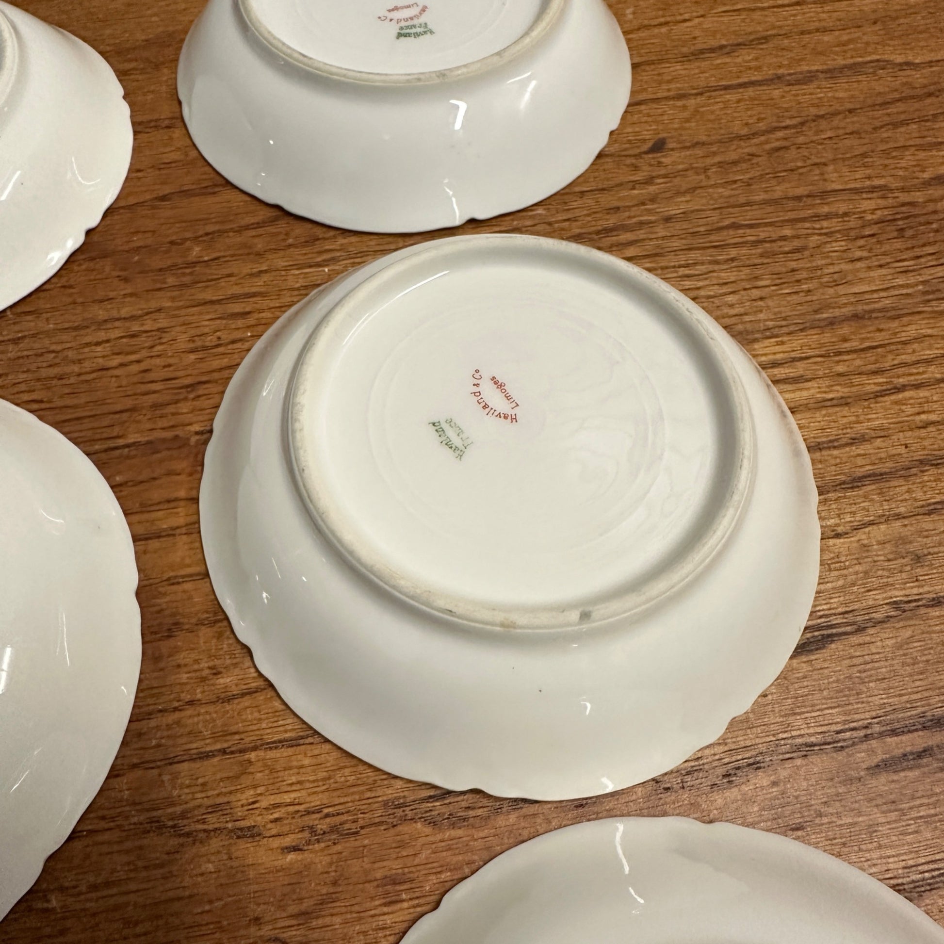 (6) Haviland Limoges France Clover Leaf 5-1/8"" Fruit/Dessert Bowls