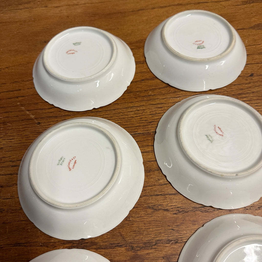 (6) Haviland Limoges France Clover Leaf 5-1/8"" Fruit/Dessert Bowls